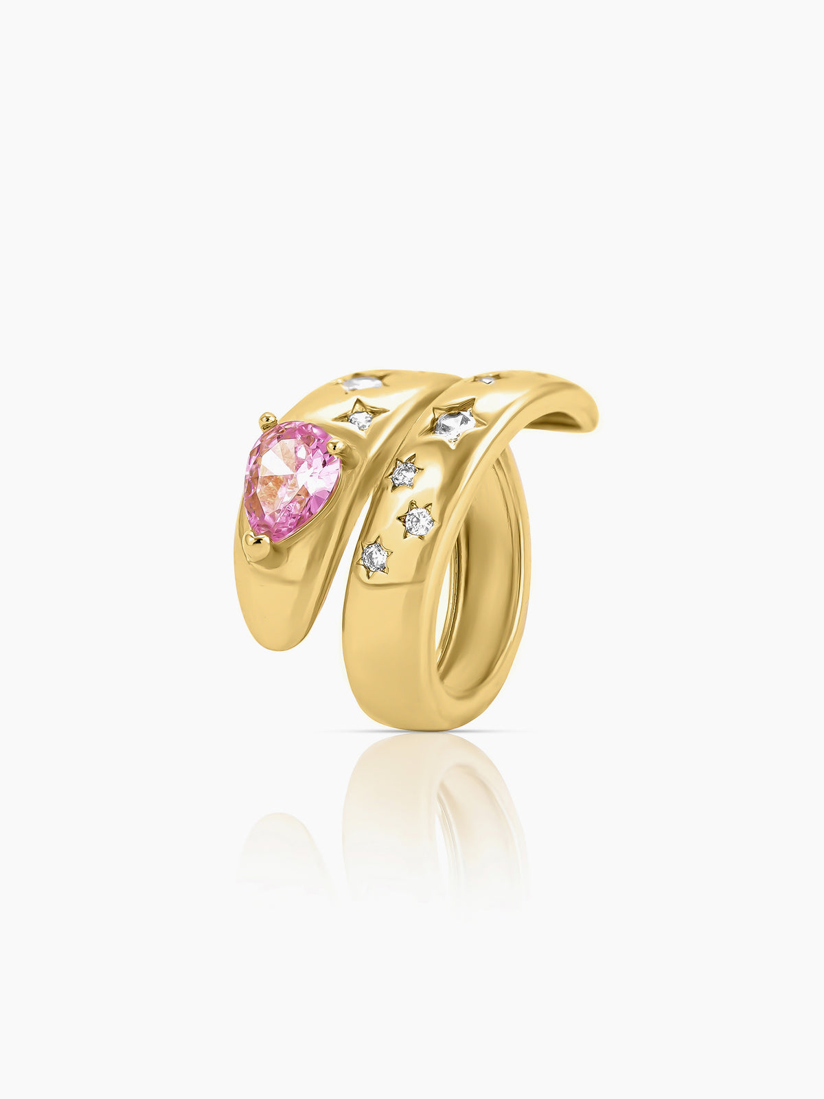 Madisson Star Studded Delicate Crystals 18K Gold Plated Ring