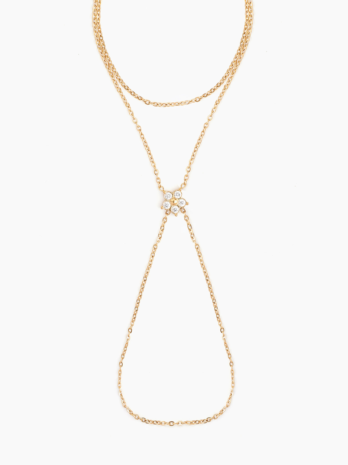 Maizie Diamond Floral 18K Gold Plated Women's Ring Bracelet