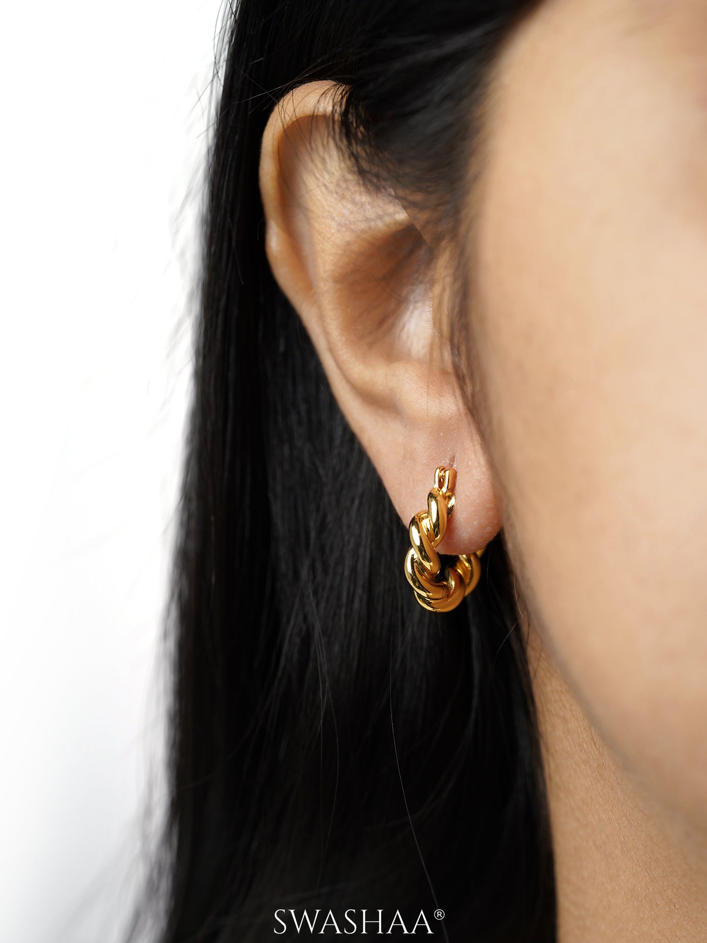 Marcus Twisted Rope 18K Gold Plated Hoop Earrings