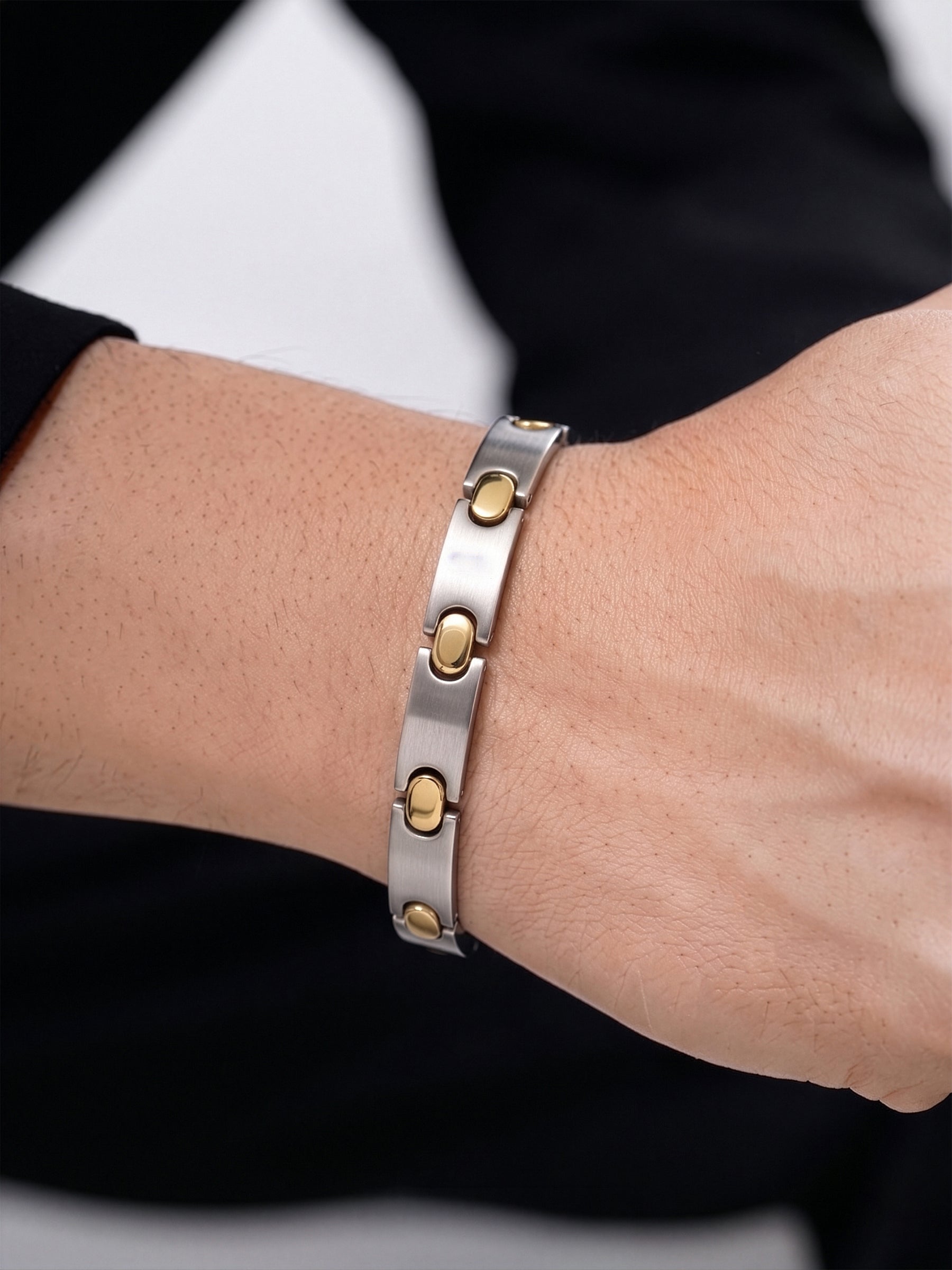 Marek Link Silver - 18K Gold Plated Men's Bracelet - Swashaa