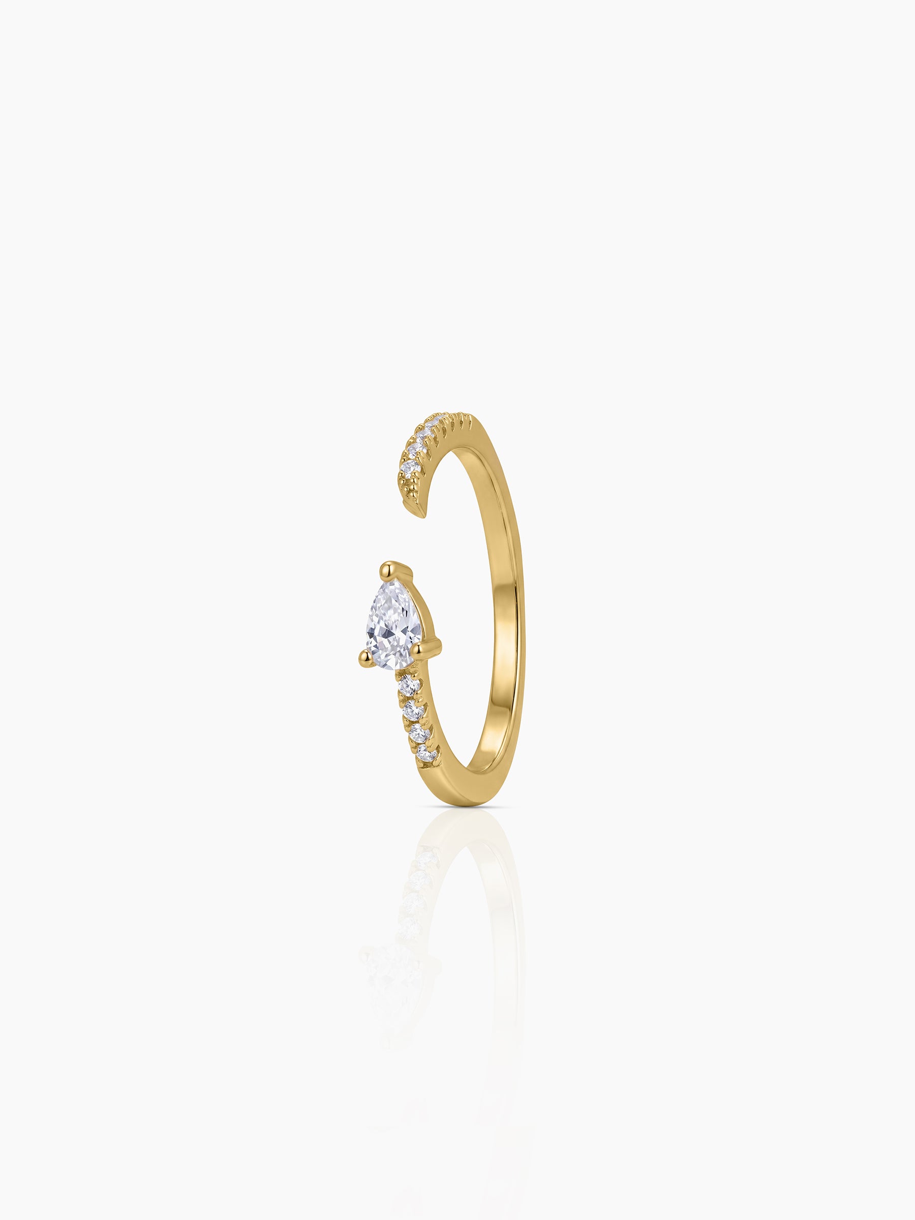 Marena Pear Diamond 18K Gold Plated Women's Ring - Swashaa