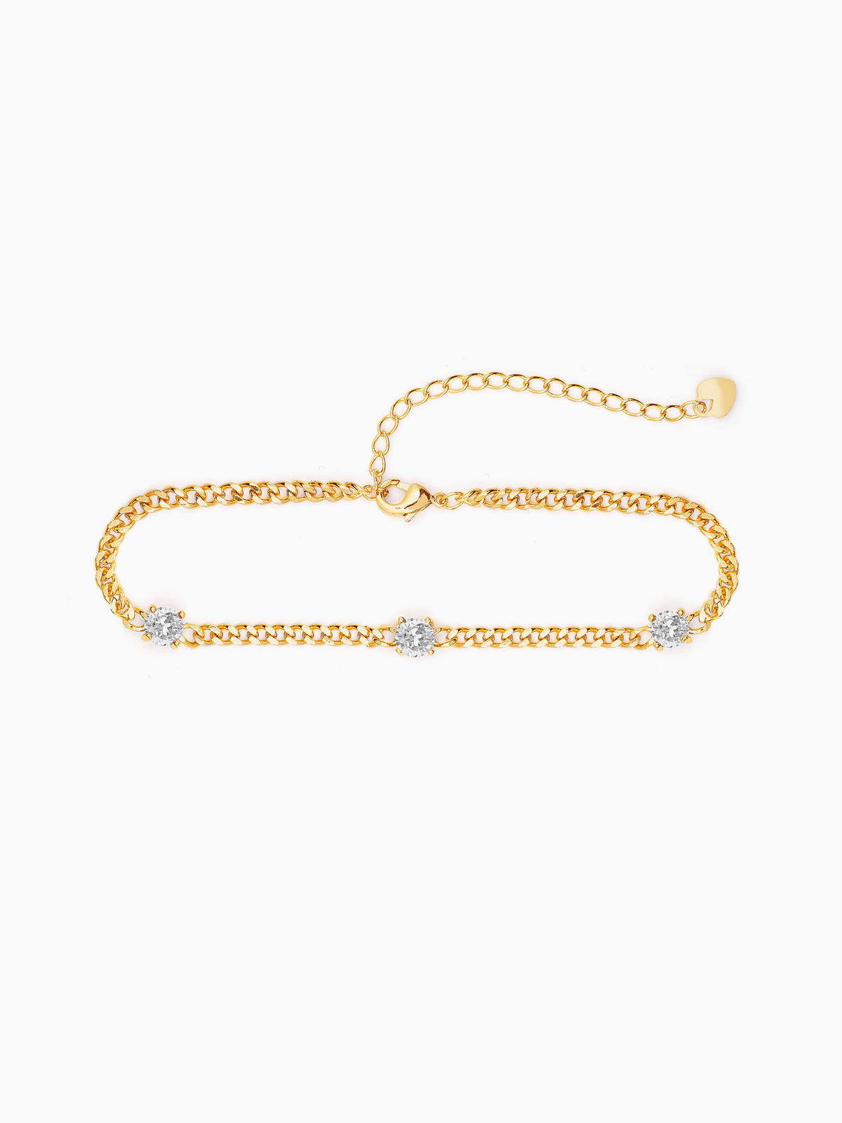 Margaret White Stone 18K Gold Plated Loose Chain Bracelet