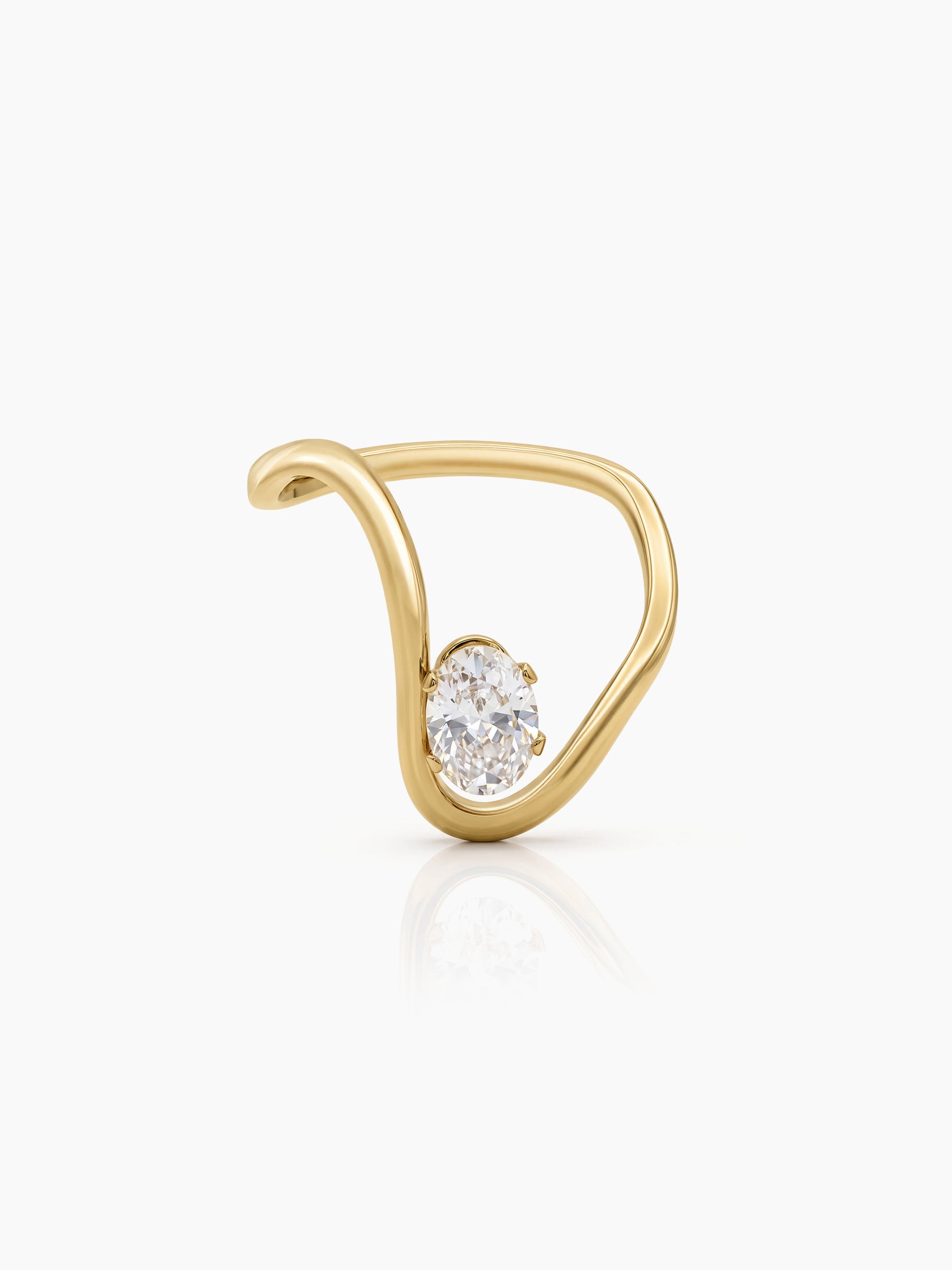Margot Solitaire Diamond 18K Gold Plated Women's Ring