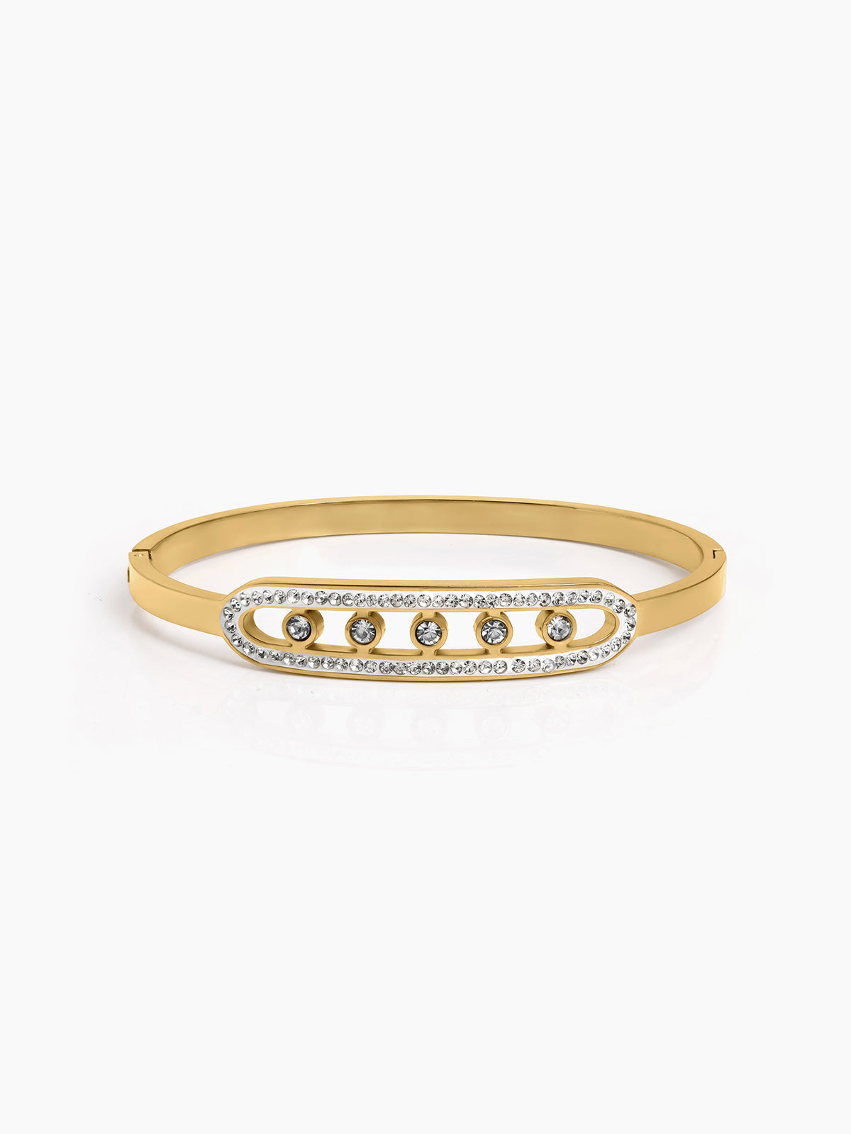 Marixa Diamond 18K Gold Tone Plated Women's Band Bracelet