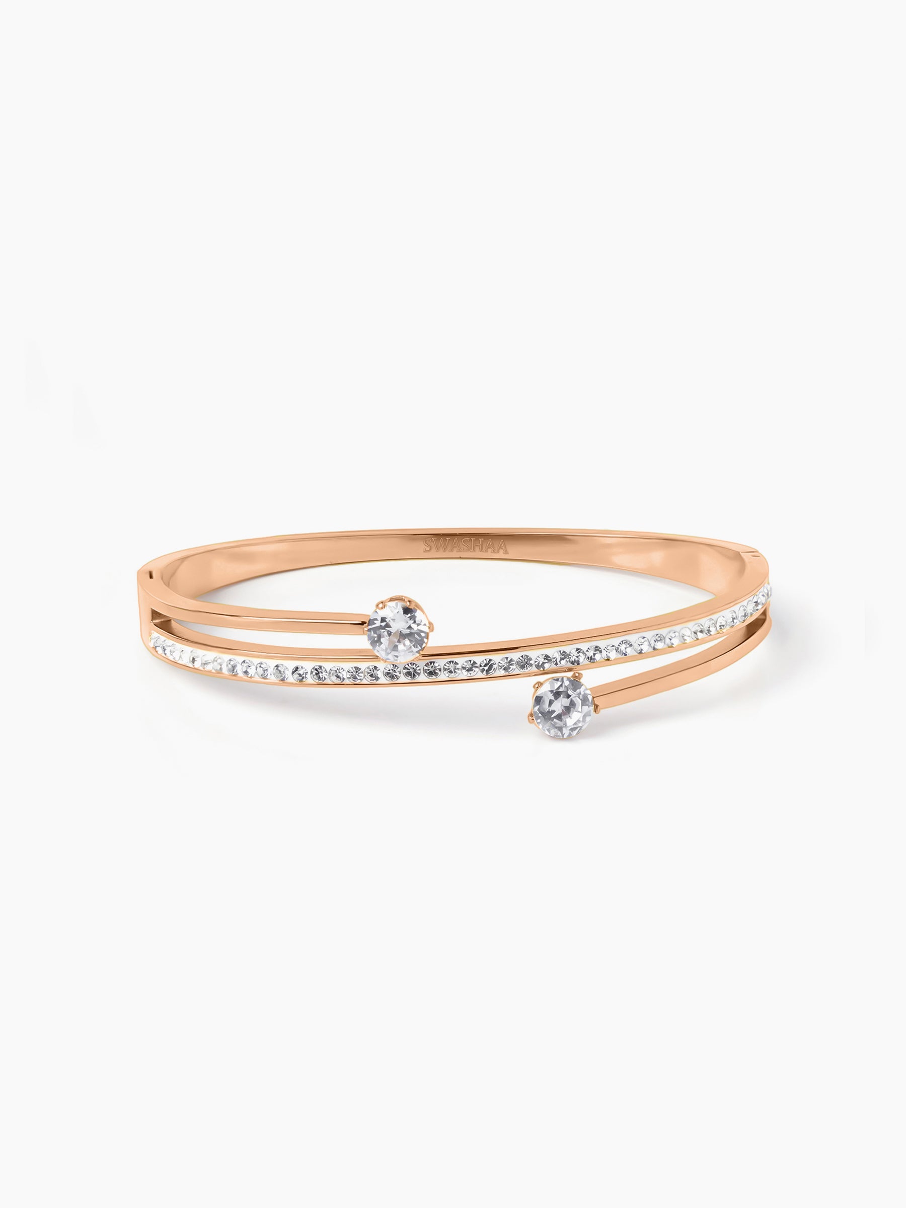 Marka Diamond Solitaire Rosegold Plated Bracelet