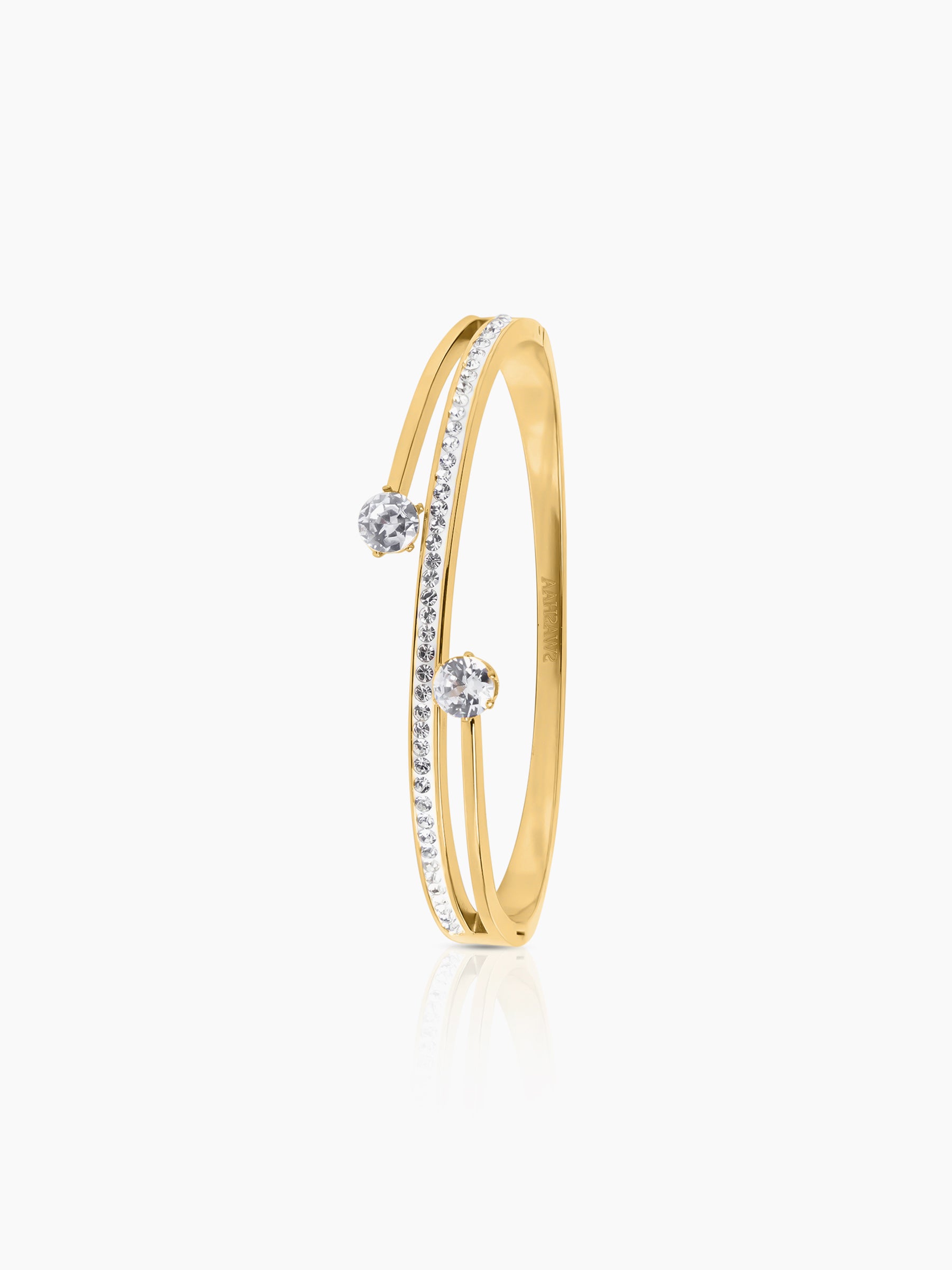 Marka Diamond Solitaire 18K Gold Plated Bracelet