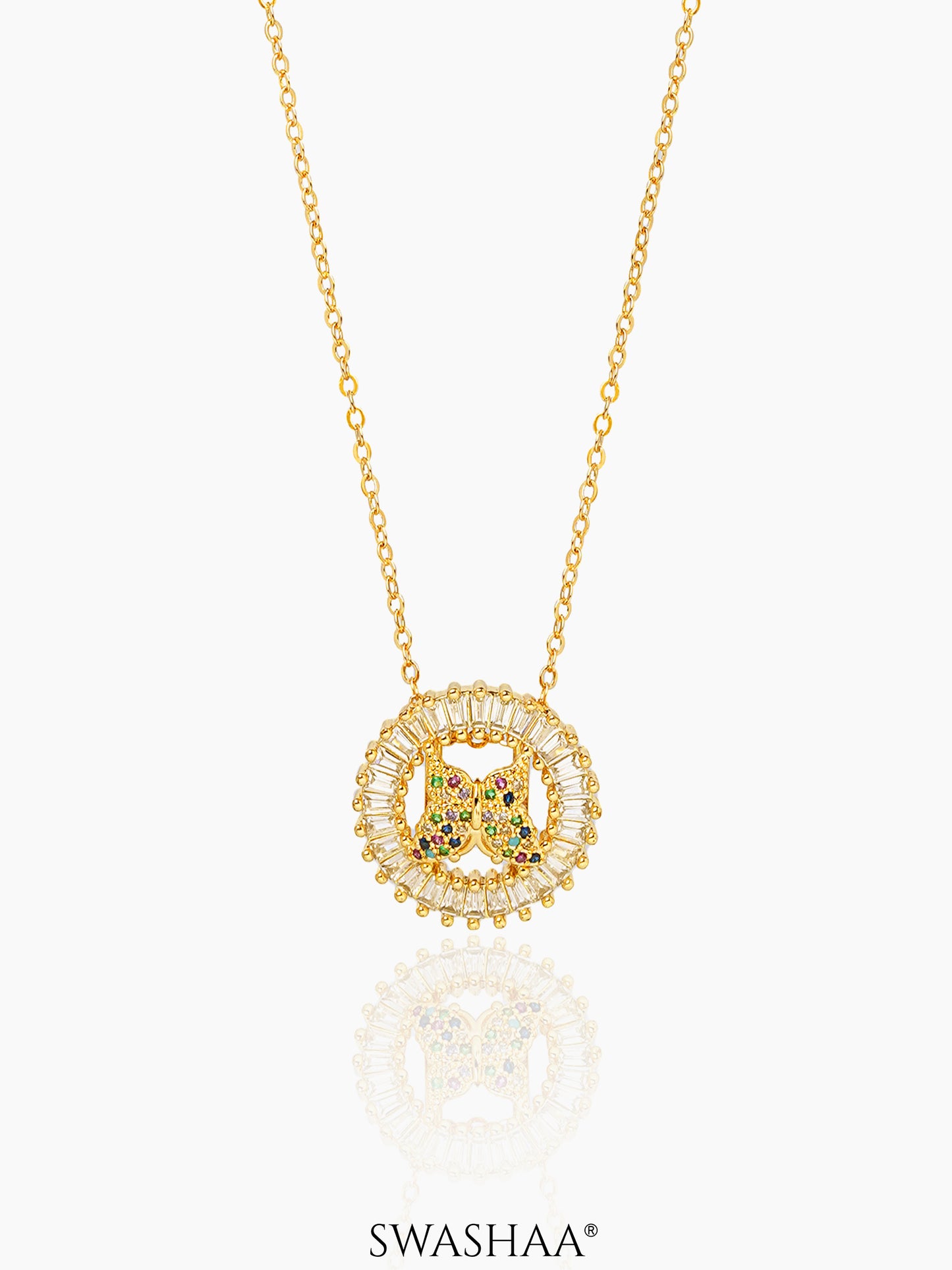 Marquise Butterfly 18K Gold Plated Necklace