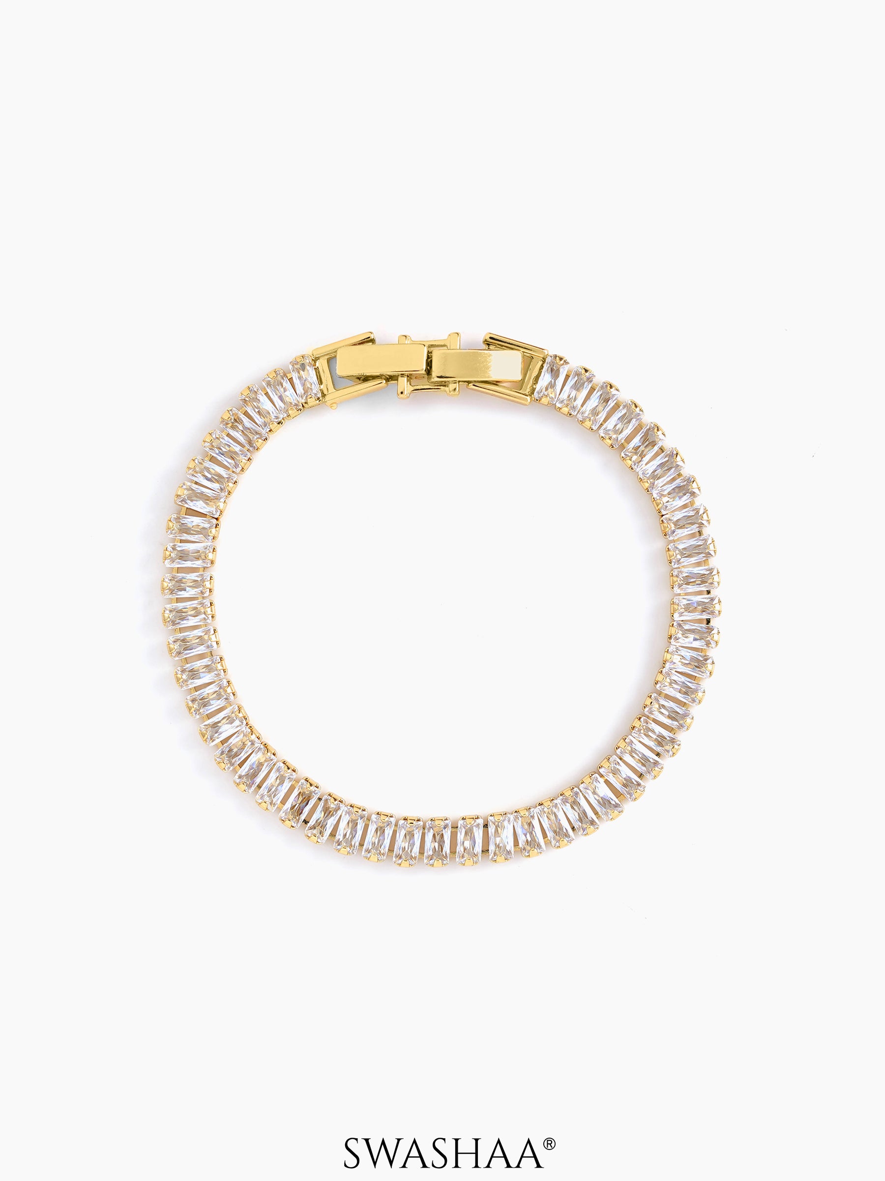 Meadow Baguette 18K Gold Plated Tennis Link Loose Bracelet
