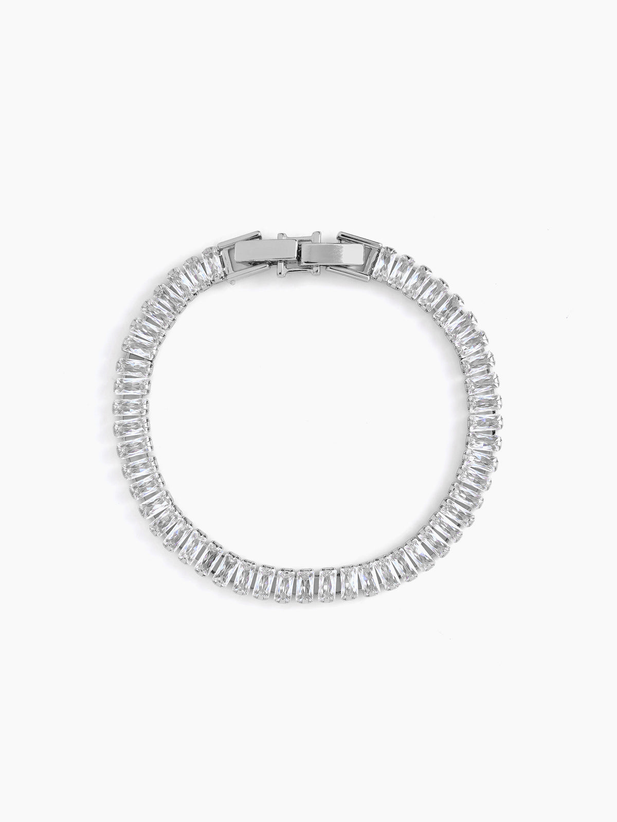 Meadow Baguette Silver Tennis Link Loose Bracelet