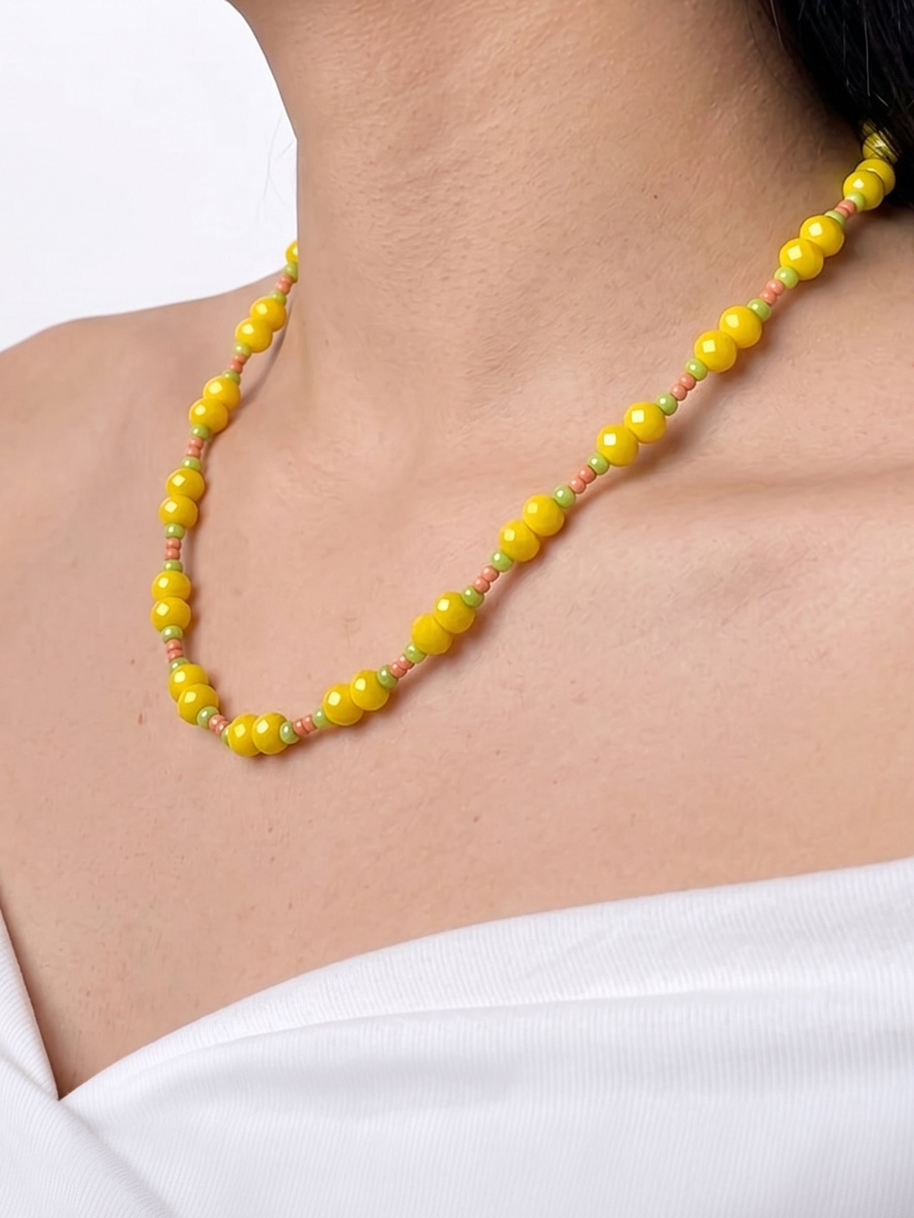 Melon Yellow Women’s Beaded Necklace