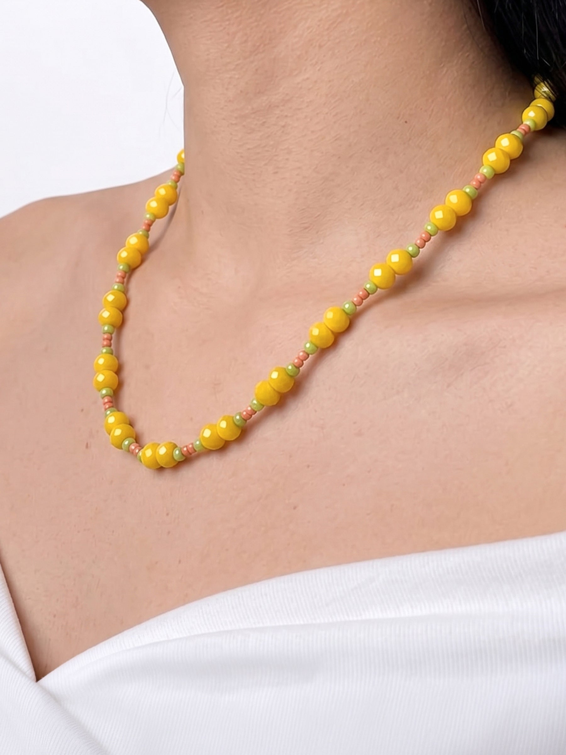 Melon Yellow Women’s Beaded Necklace