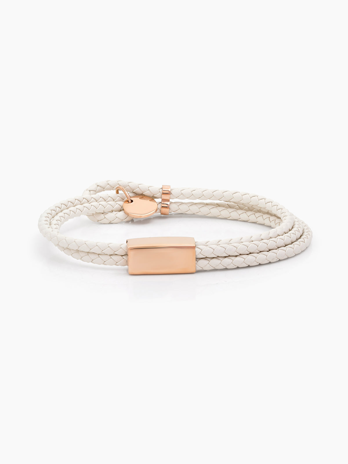 Merrick White - Rosegold Plated Men's leather Bracelet
