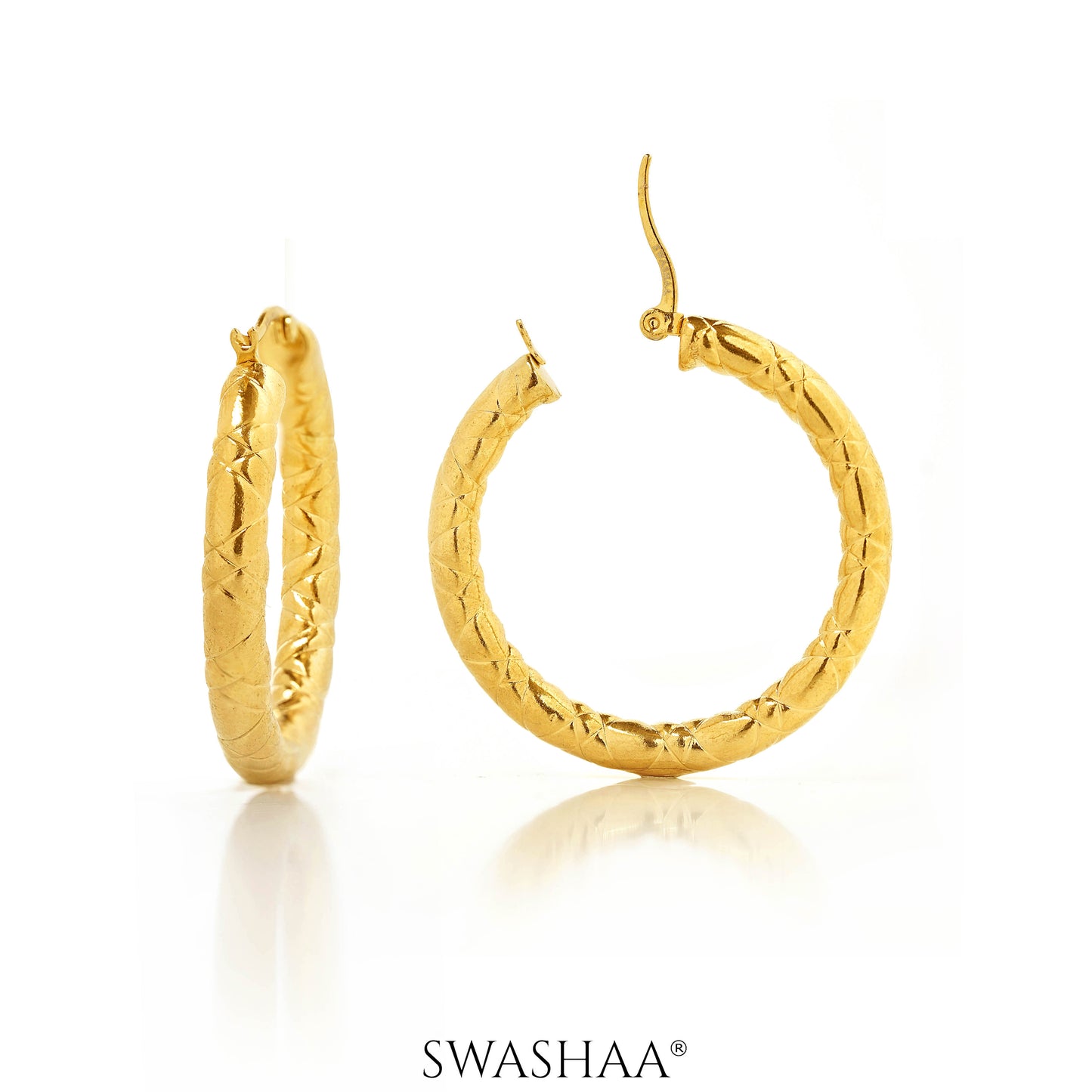 Mina 18K Gold Plated Hoop Earrings