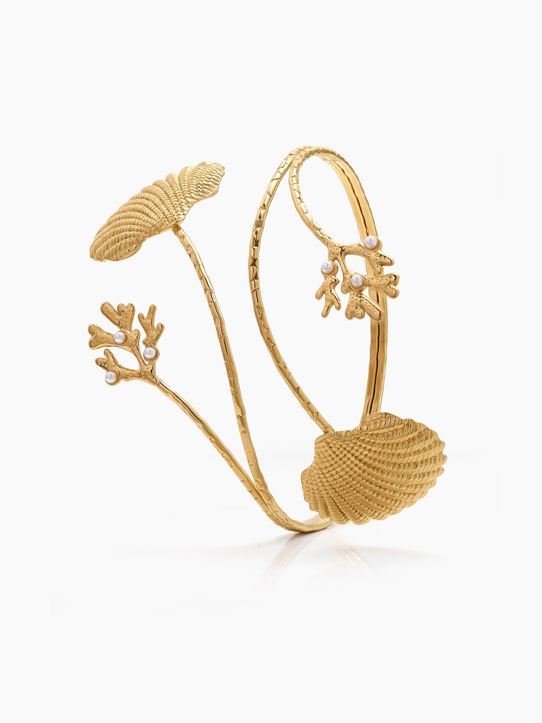 Missoma Ocean Shell Pearl 18K Gold Plated Women's Arm Cuff