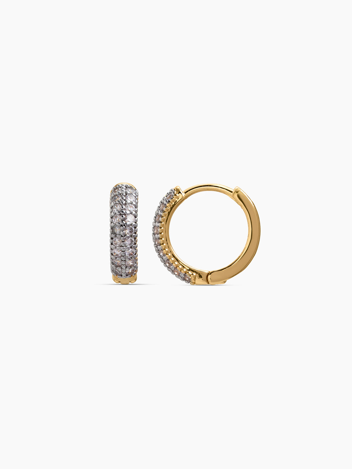 Misty Diamond 18K Gold Plated Women's Hoop Earrings