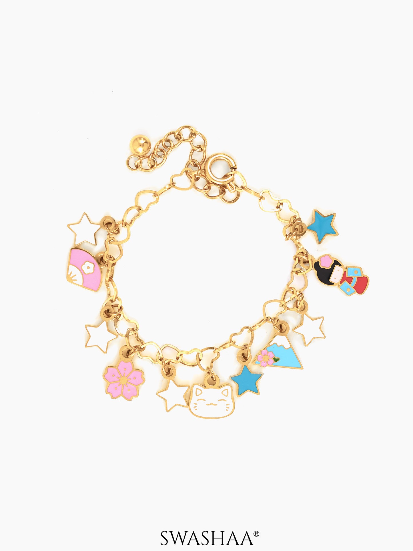 Monday Blues Charms 18K Gold Plated Kid's Bracelet
