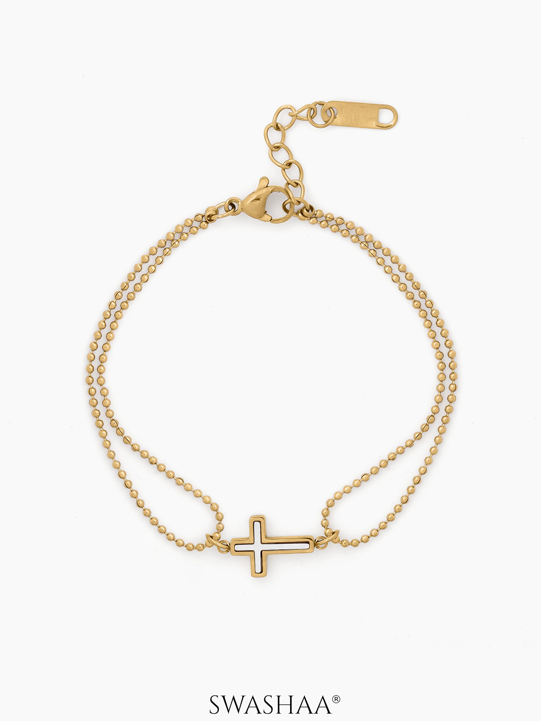 Monira Cross Chain Bracelet - Swashaa
