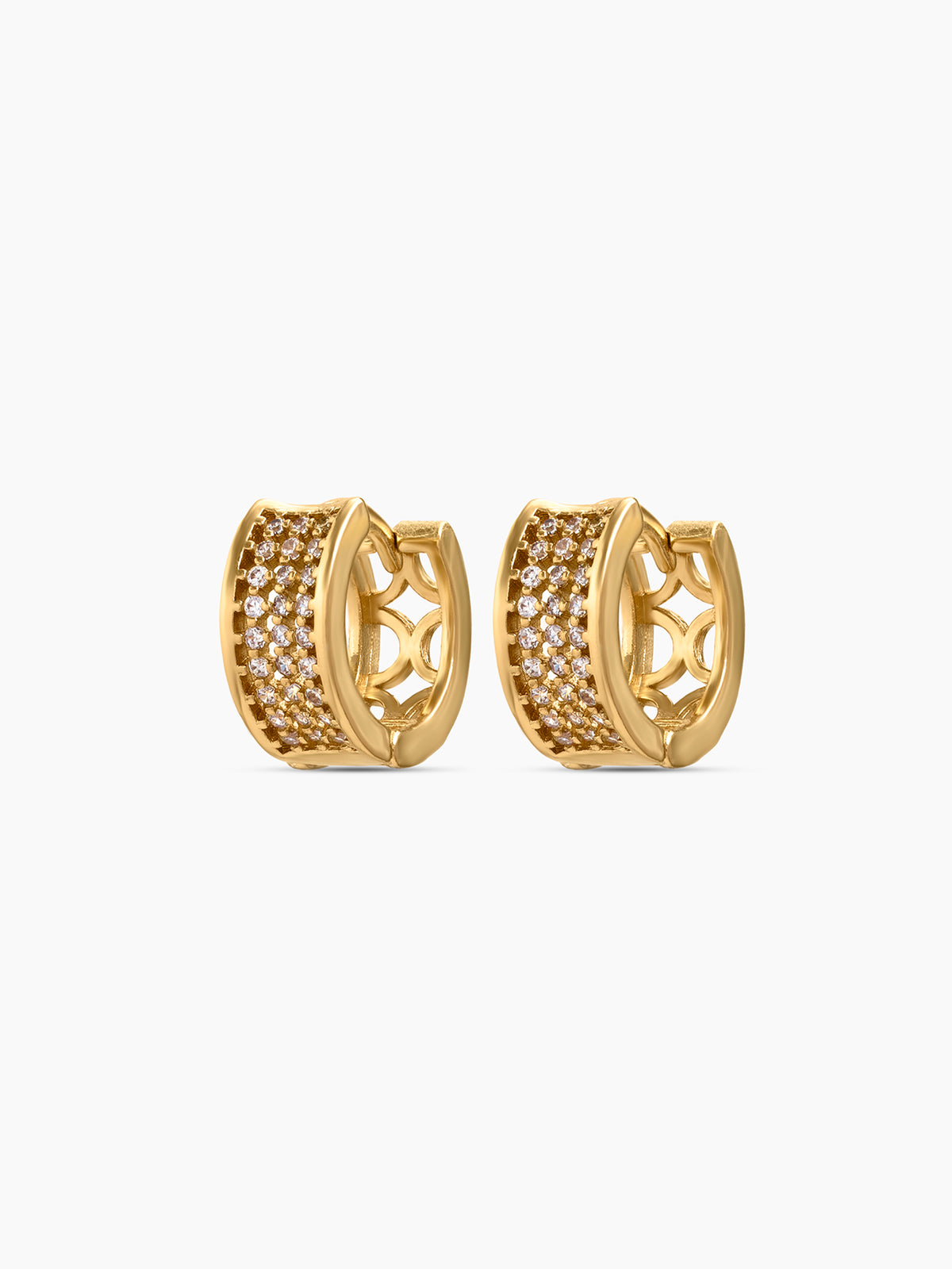 Monvex Diamond 18K Gold Plated Men's Hoop Earrings