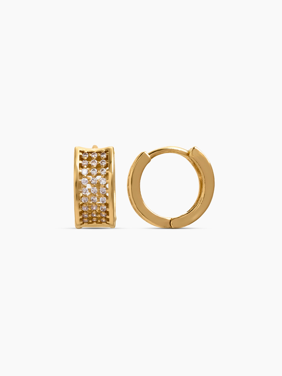 Monvex Diamond 18K Gold Plated Men's Hoop Earrings