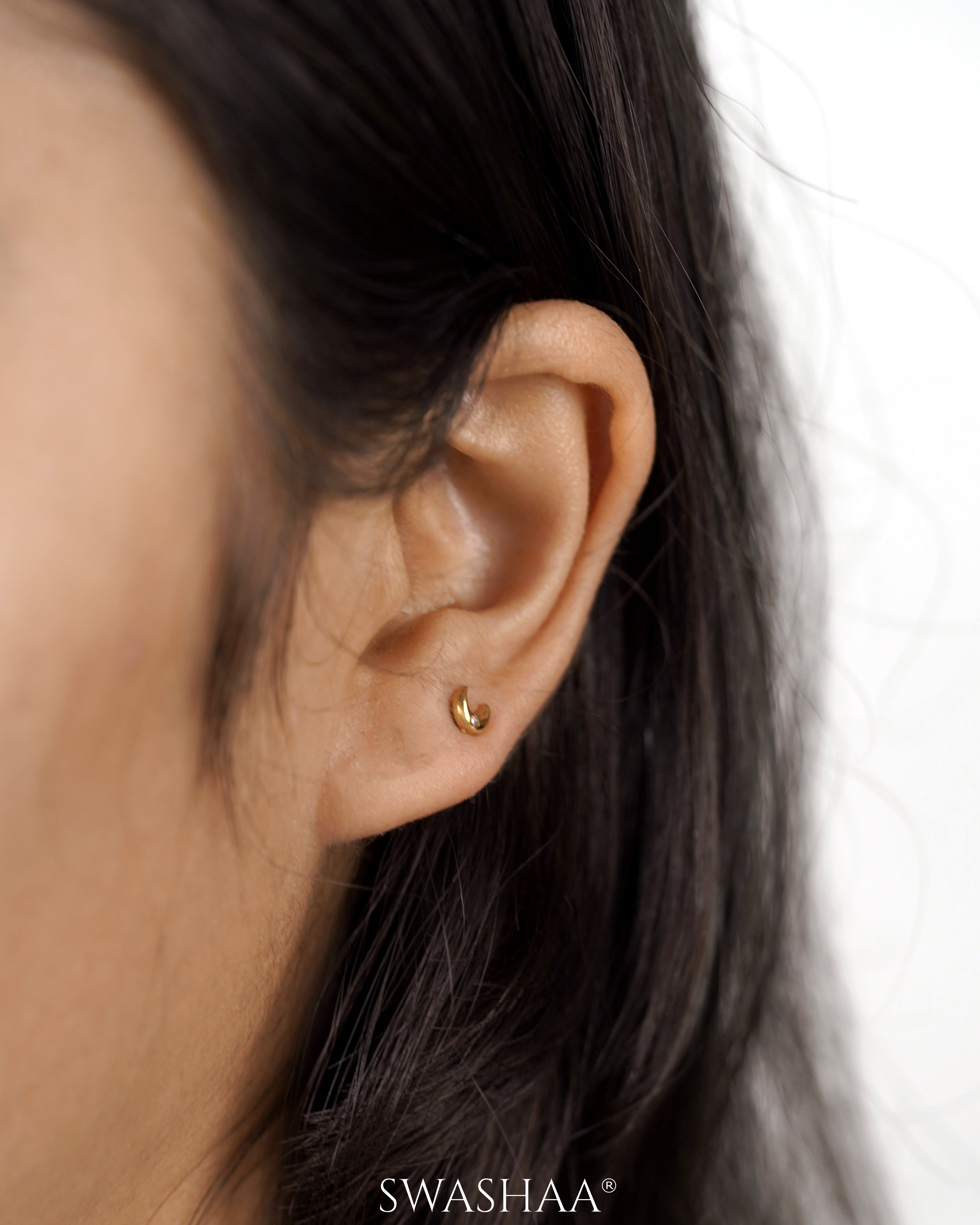 Moon Star Spark 18K Gold Plated Stud Earrings