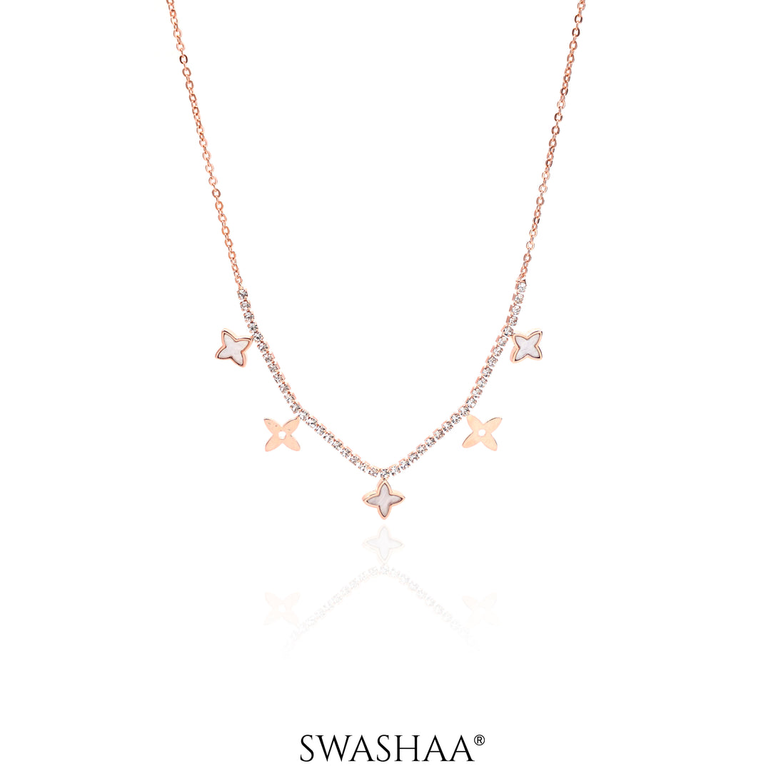 Nova Clover Rosegold Plated Choker