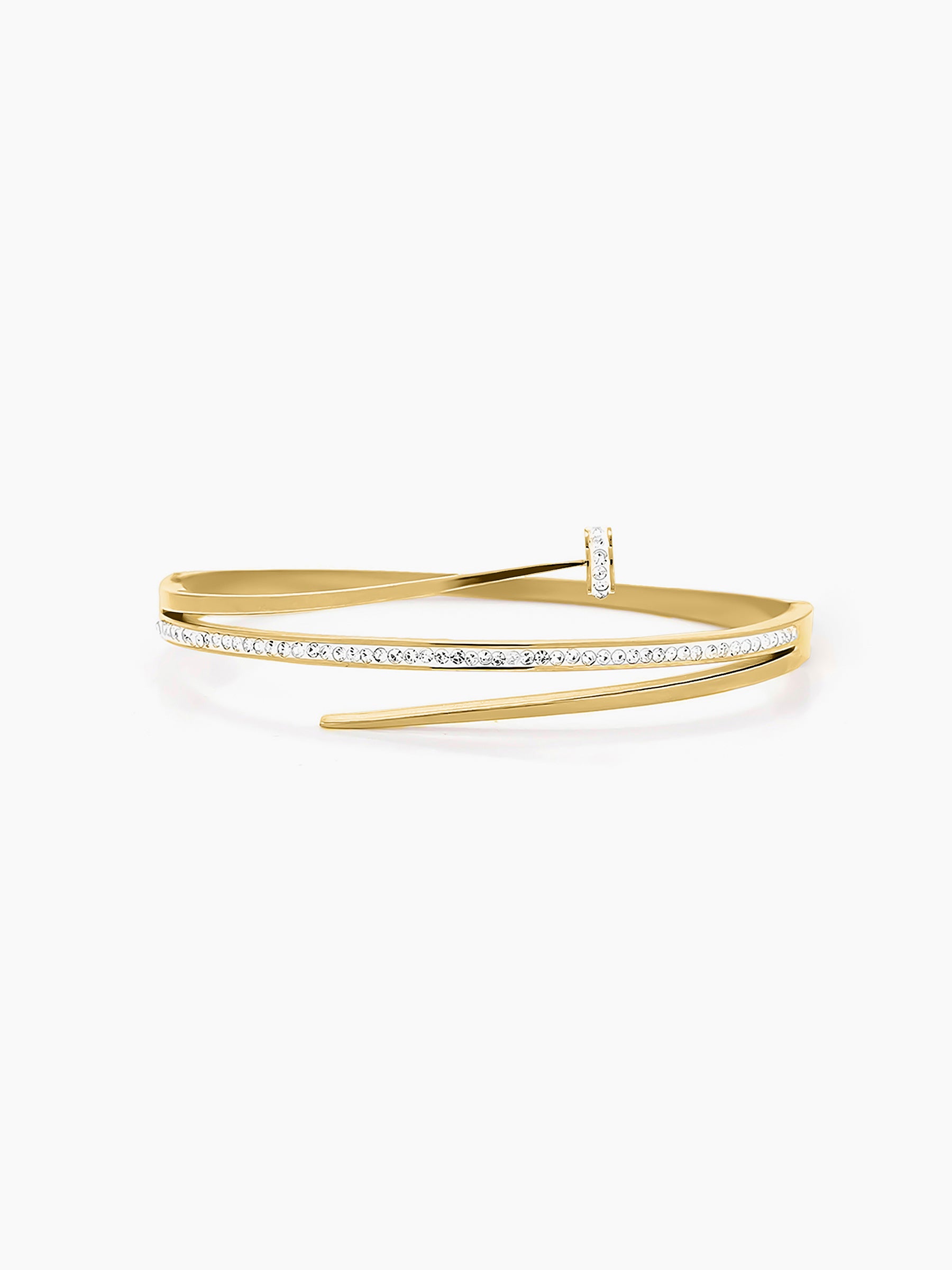 Nail Diamond CZ 18K Gold Plated Studded Bracelet
