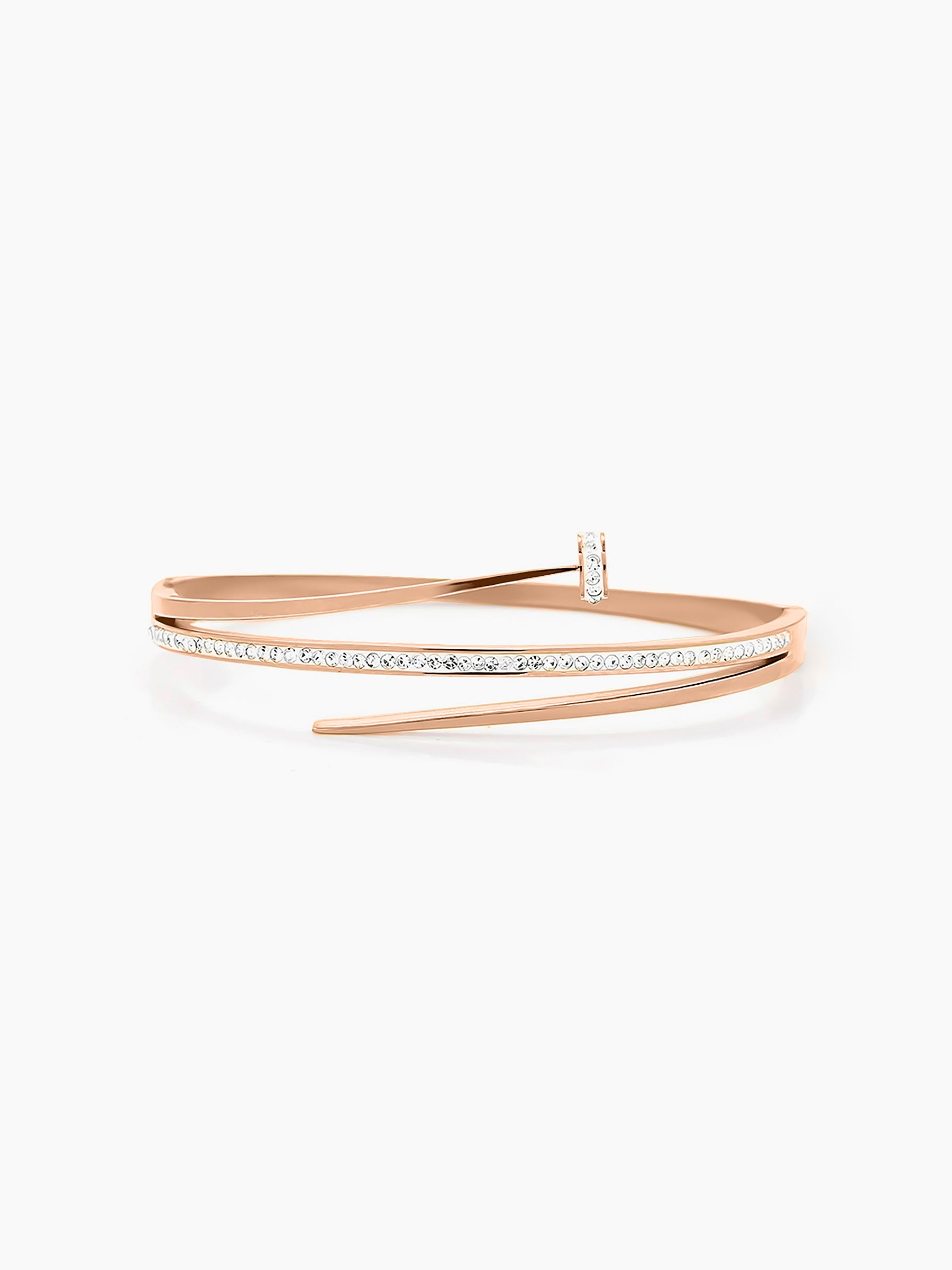 Nail Diamond CZ Rosegold Plated Studded Bracelet