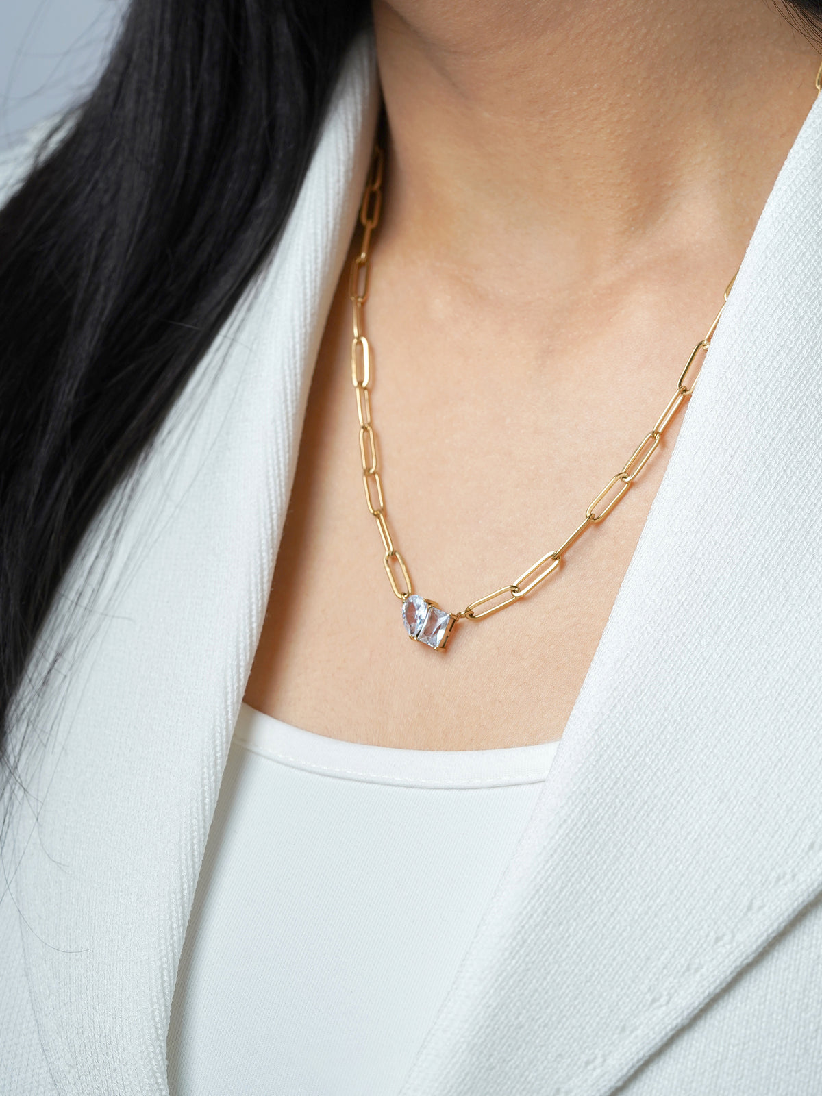 Naila Solitaire 18K Gold Plated Necklace