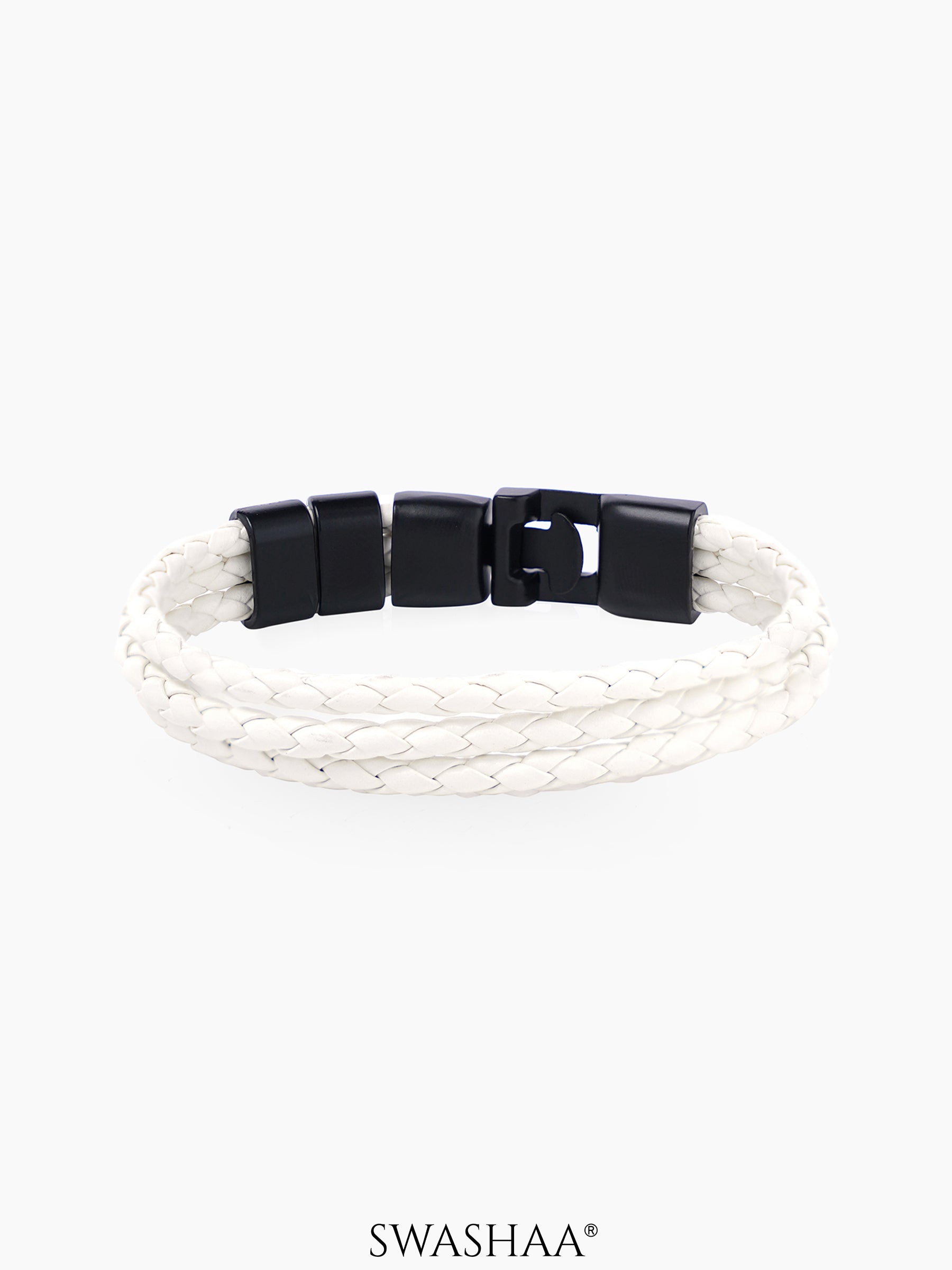 Neo White Men's Leather Bracelet