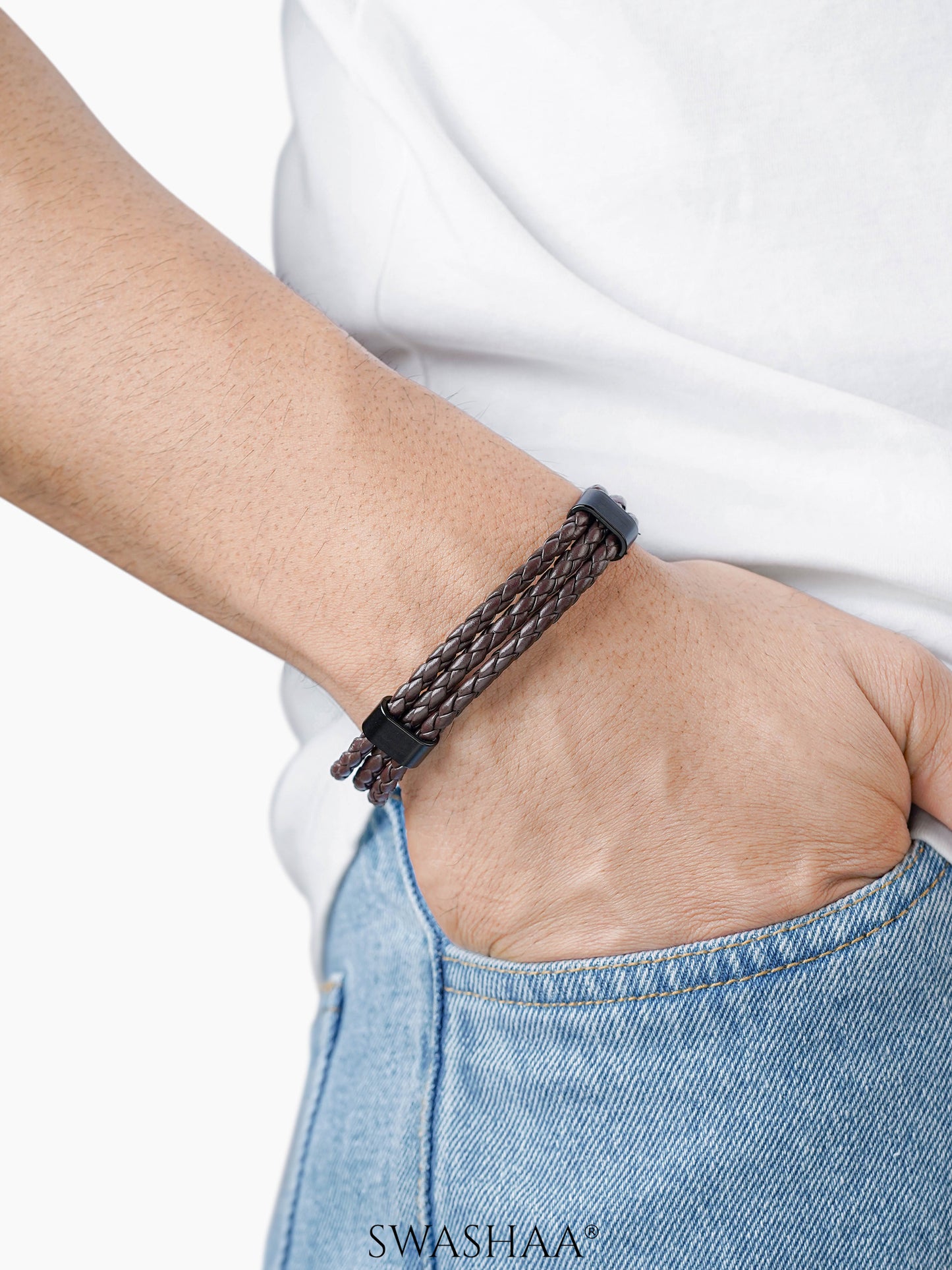 Neo Brown Men's Leather Bracelet