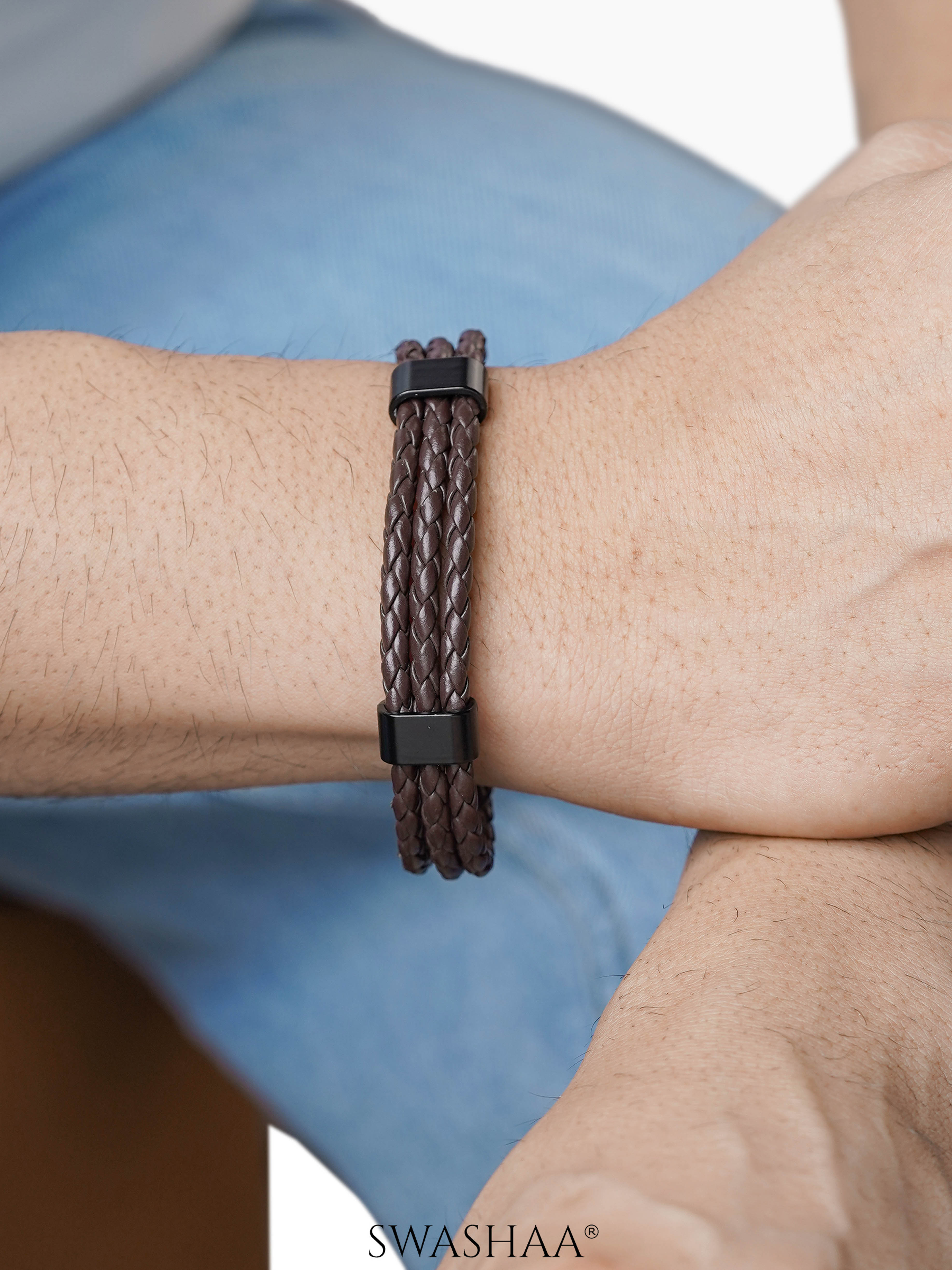Neo Brown Men's Leather Bracelet
