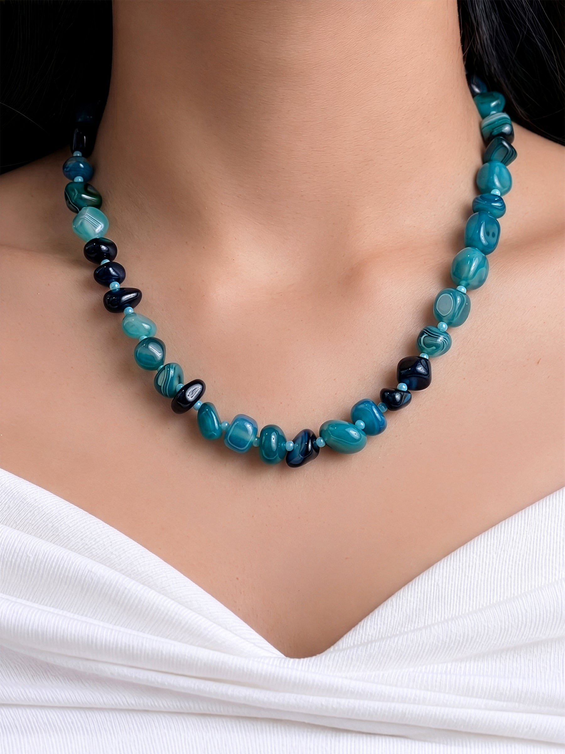Nerissa Blue Women’s Beaded Necklace
