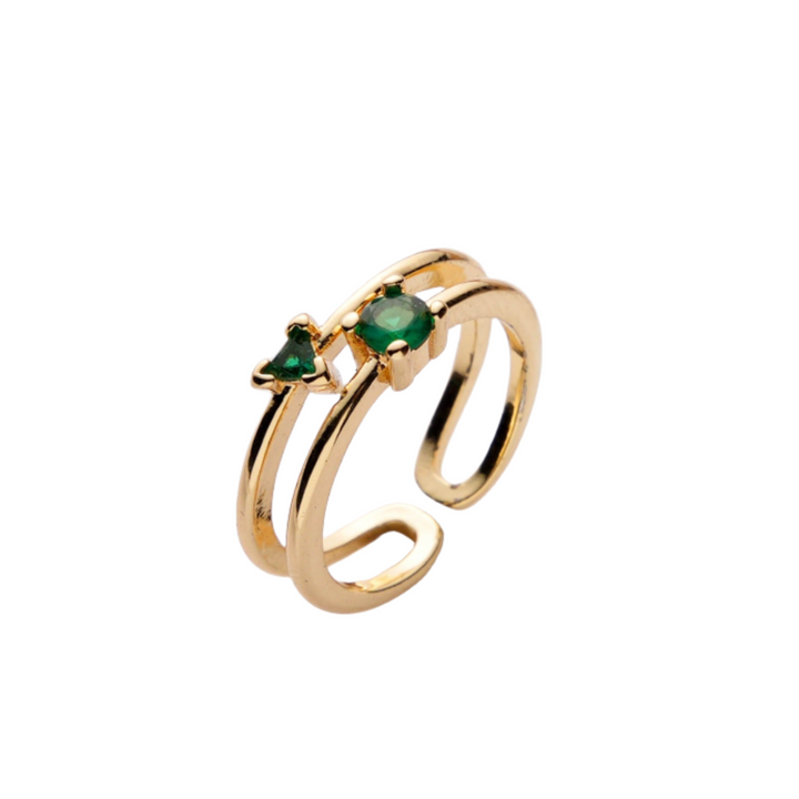 Nia Emarald 18K Gold Plated Ring