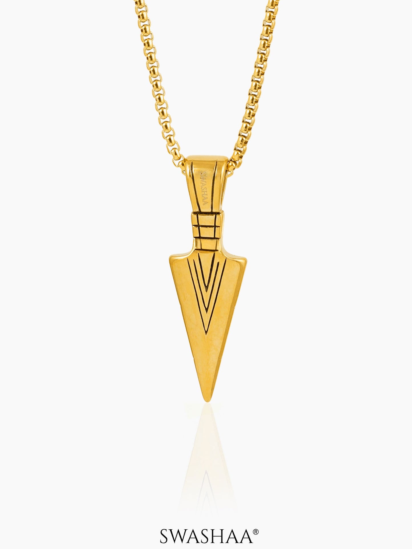 Niko Arrowhead 18K Gold Plated Men's Chain Pendant