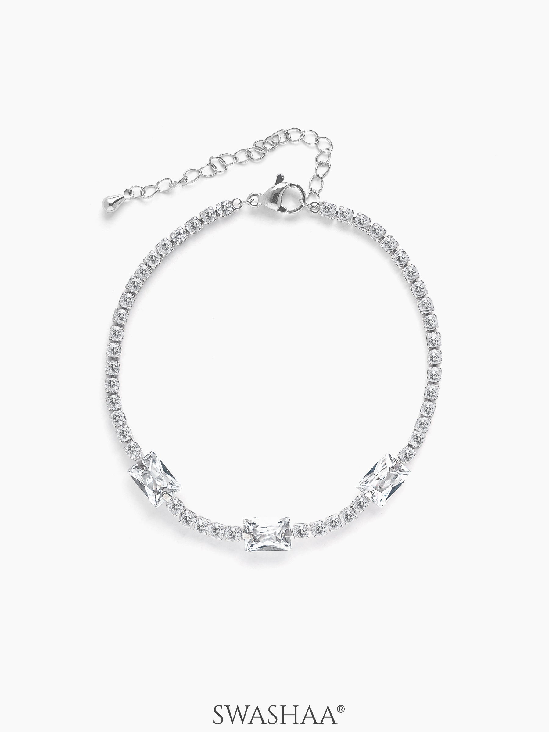 Nikolina Silver Diamond Tennis Loose Bracelet