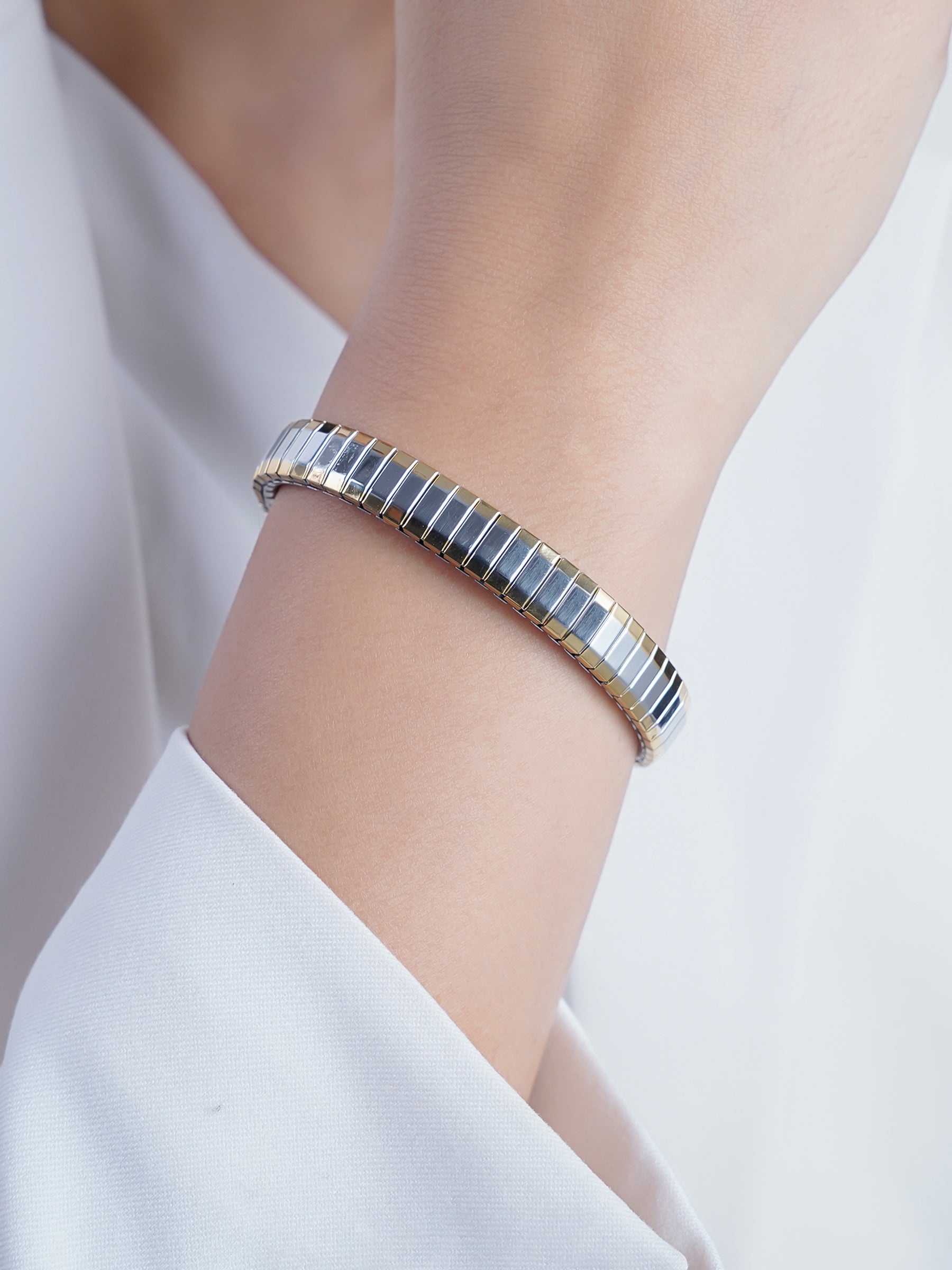 Nirahh Two-Tone Women's Watch Belt Silver Loose Bracelet