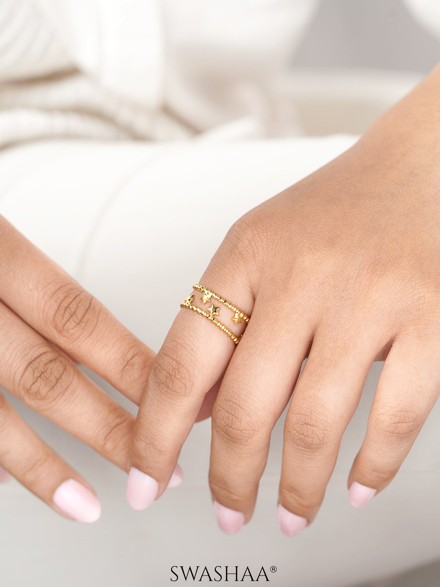 Nitara Star Cutouts 18K Gold Plated Ring