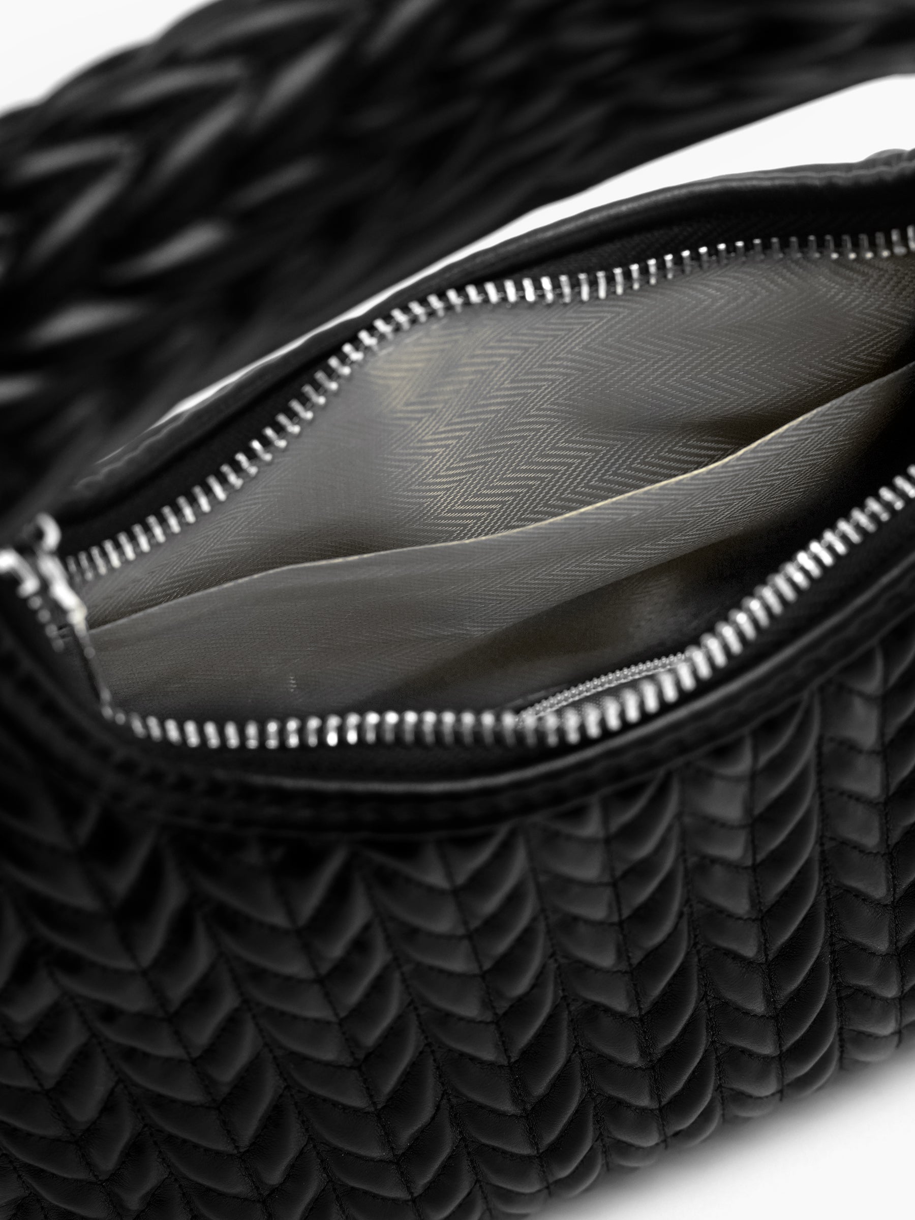 Noir Black Leather Shoulder Bag - Swashaa