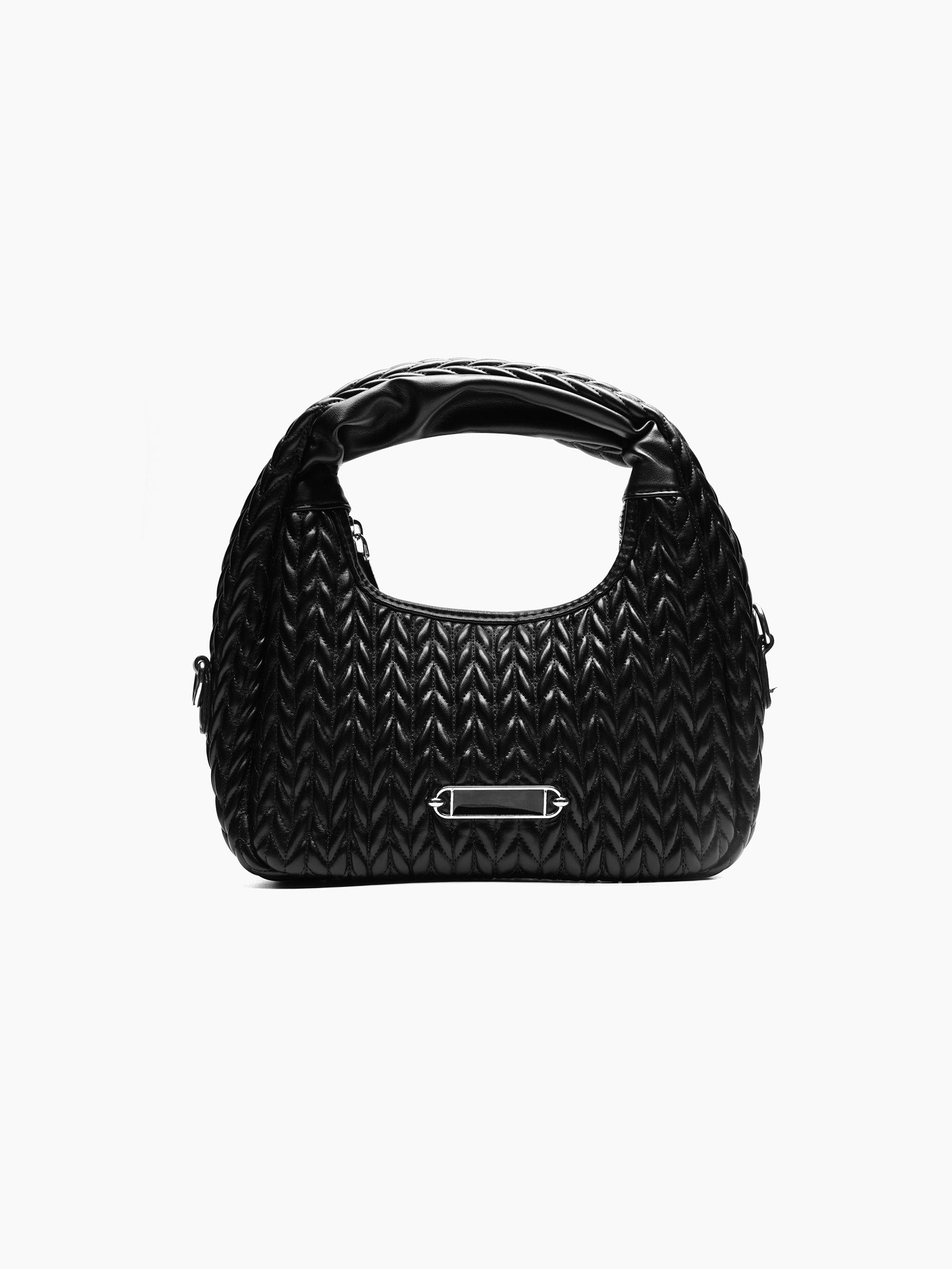 Noir Black Leather Shoulder Bag - Swashaa