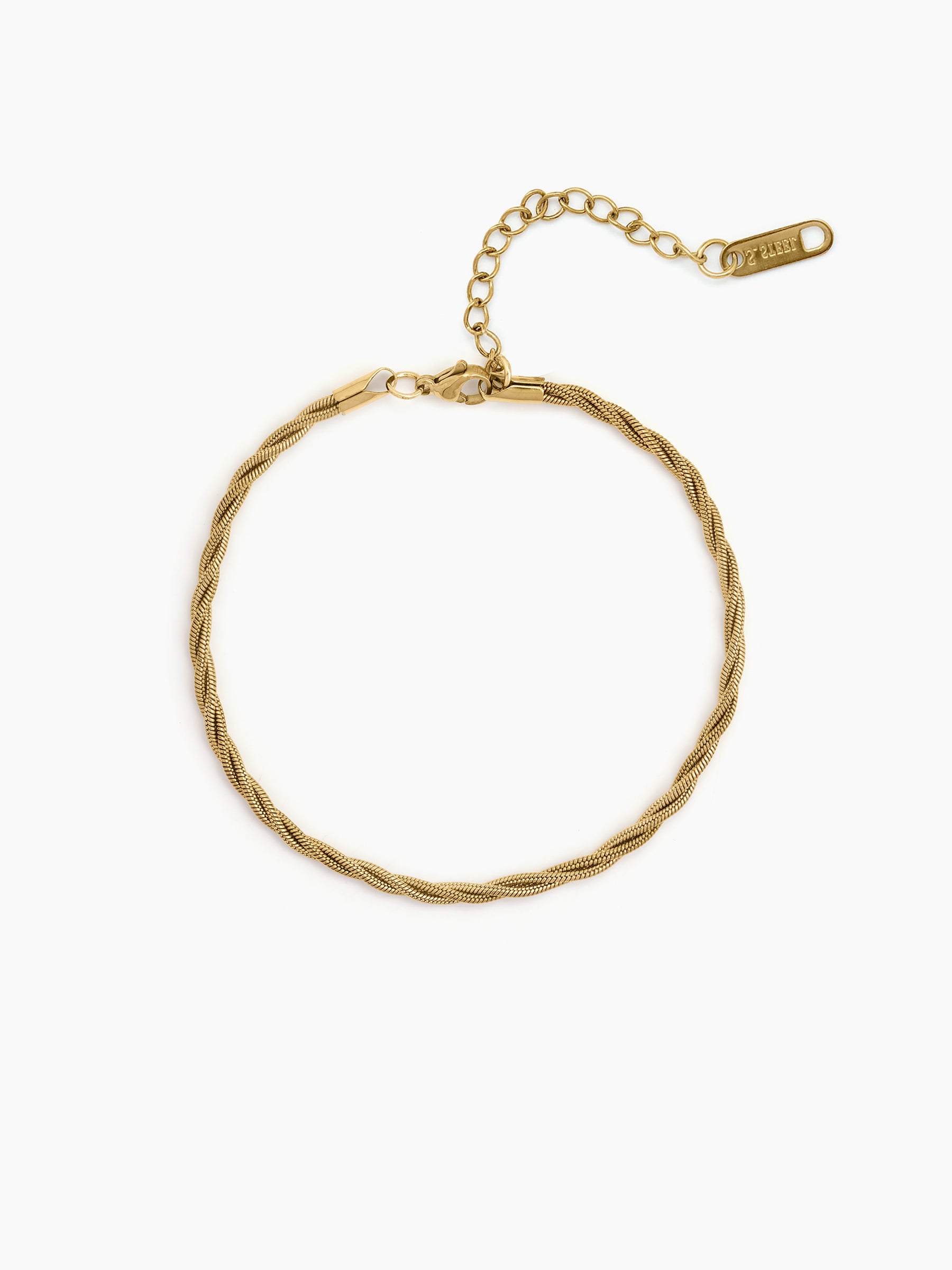 Nolina Twisted Rope & Snake Chain 18K Gold Plated Women's Anklets