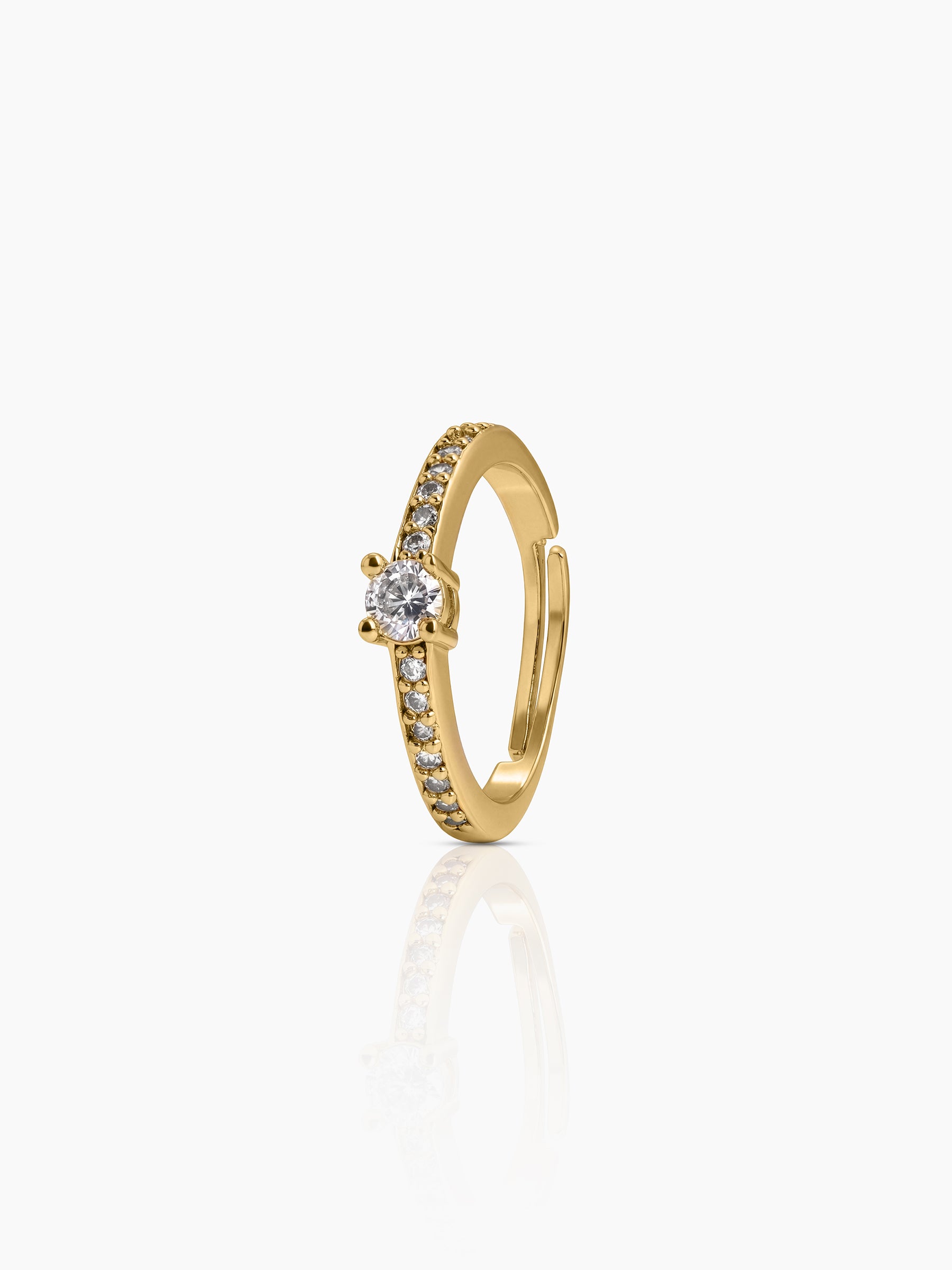 Norelle Solitaire 18K Gold Plated Women's Ring - Swashaa