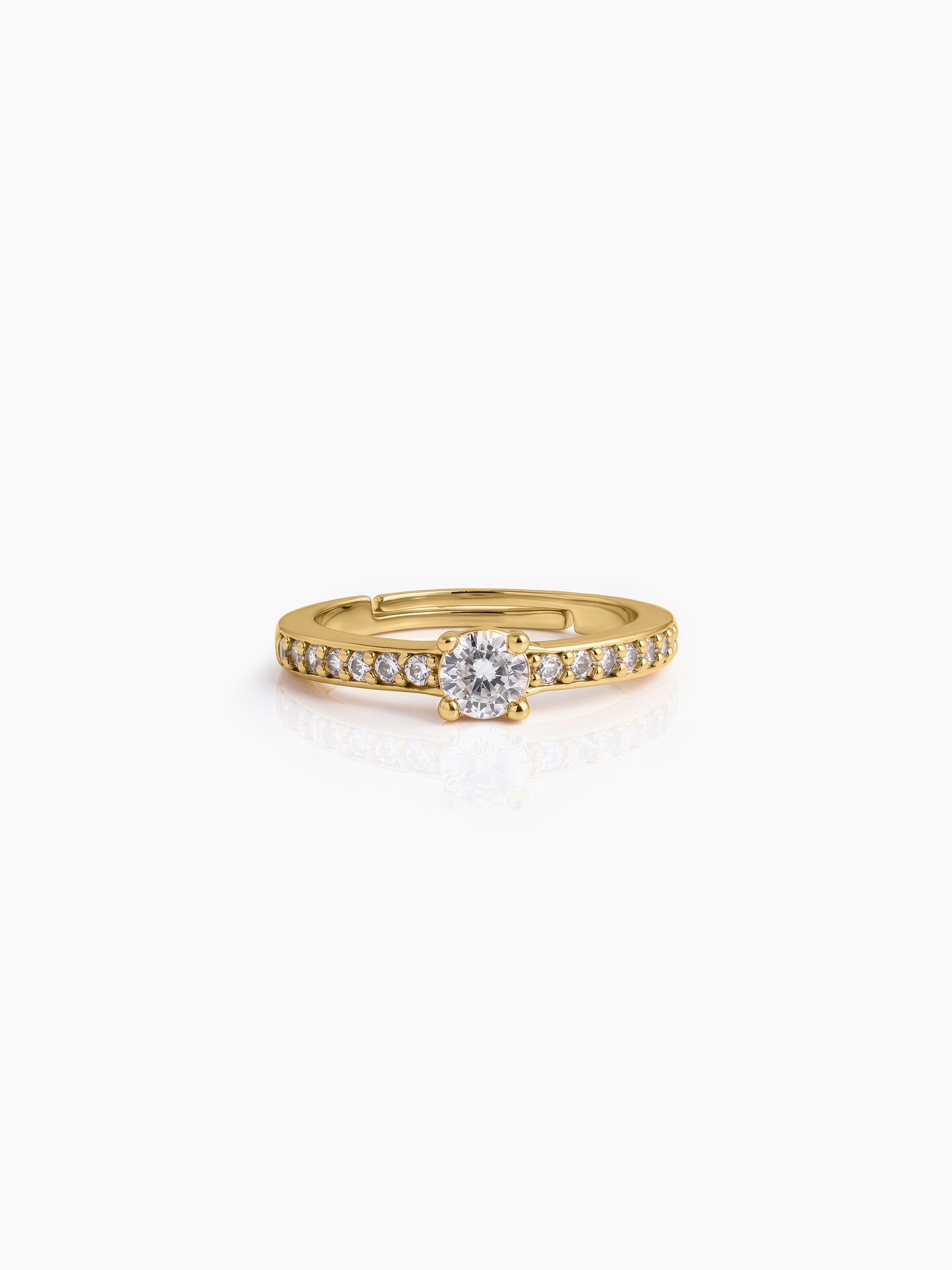 Norelle Solitaire 18K Gold Plated Women's Ring - Swashaa