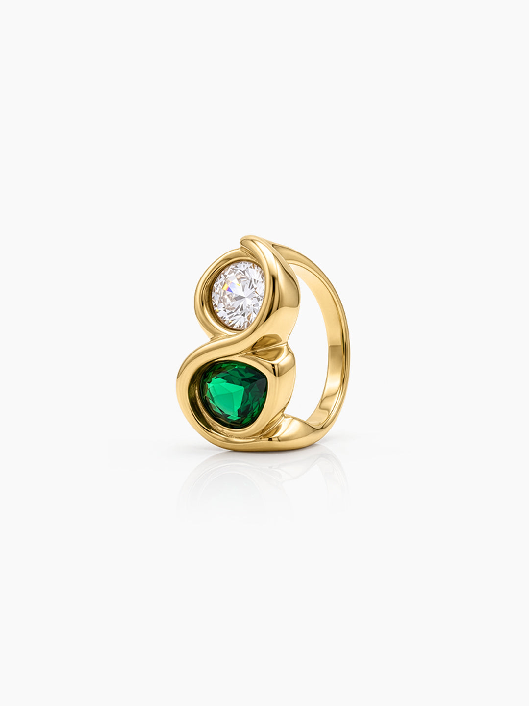 Noretta Green - White Diamond 18K Gold Plated Women's Ring