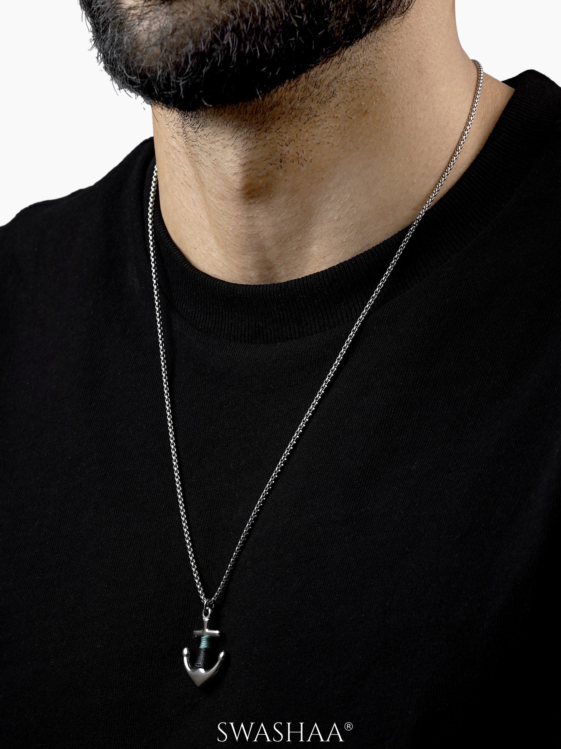 Noro Anchor Silver Men's Chain Pendant