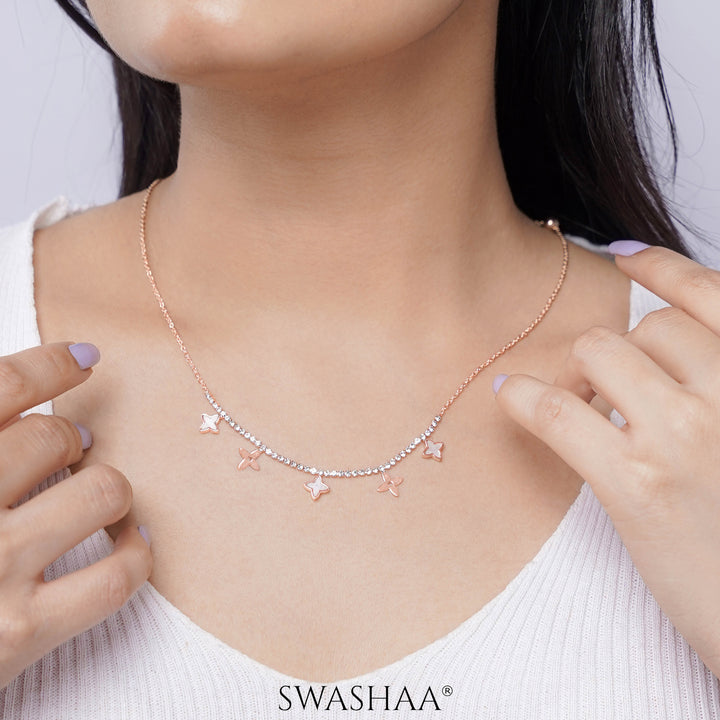 Nova Clover Rosegold Plated Choker