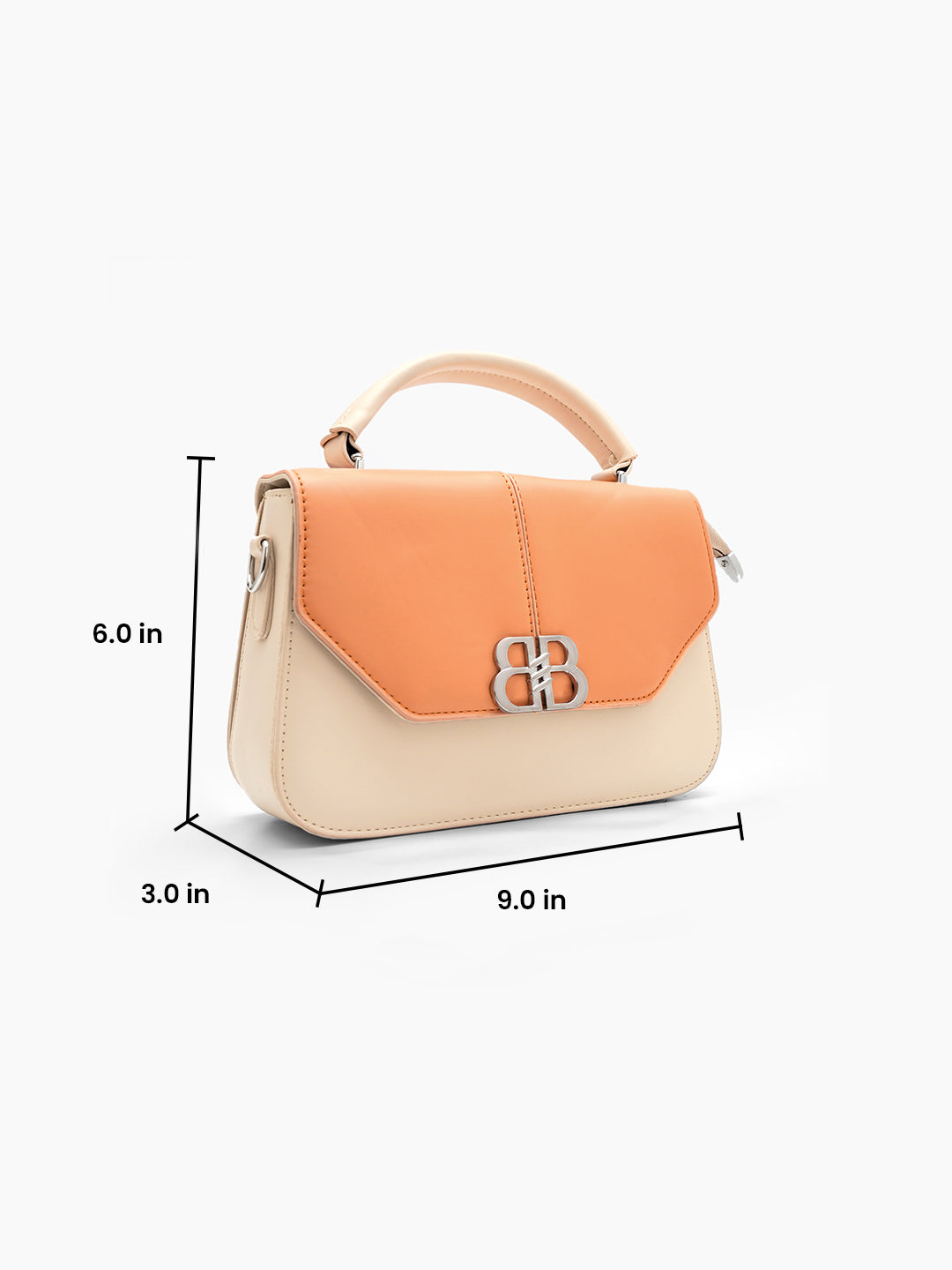 Novira Coral - Beige Leather Sling Bag - Swashaa