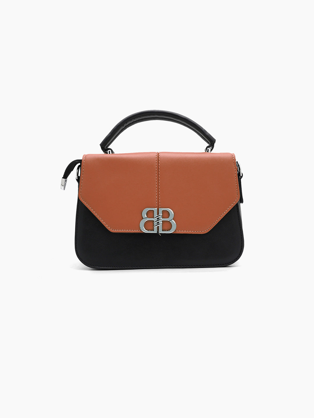 Novira Rust- Black Leather Sling Bag - Swashaa