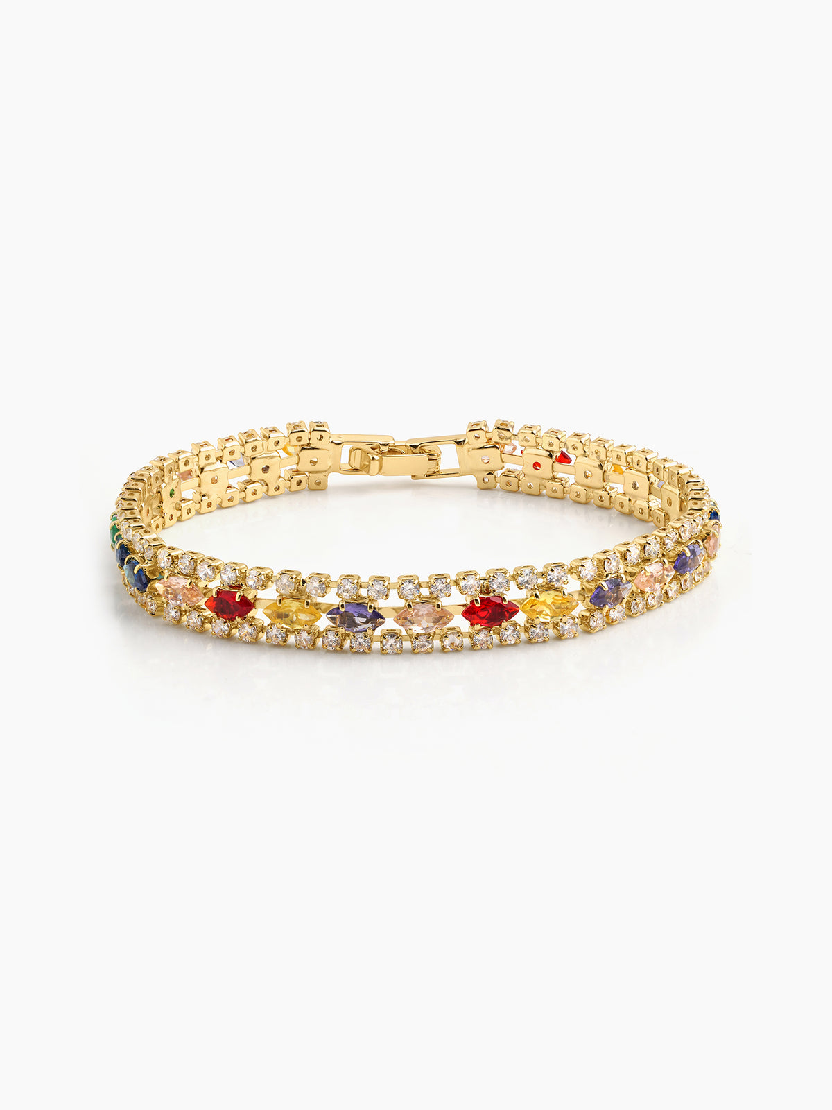 Nyessa Multi 18K Gold Plated Diamond Women's Tennis Loose Bracelet