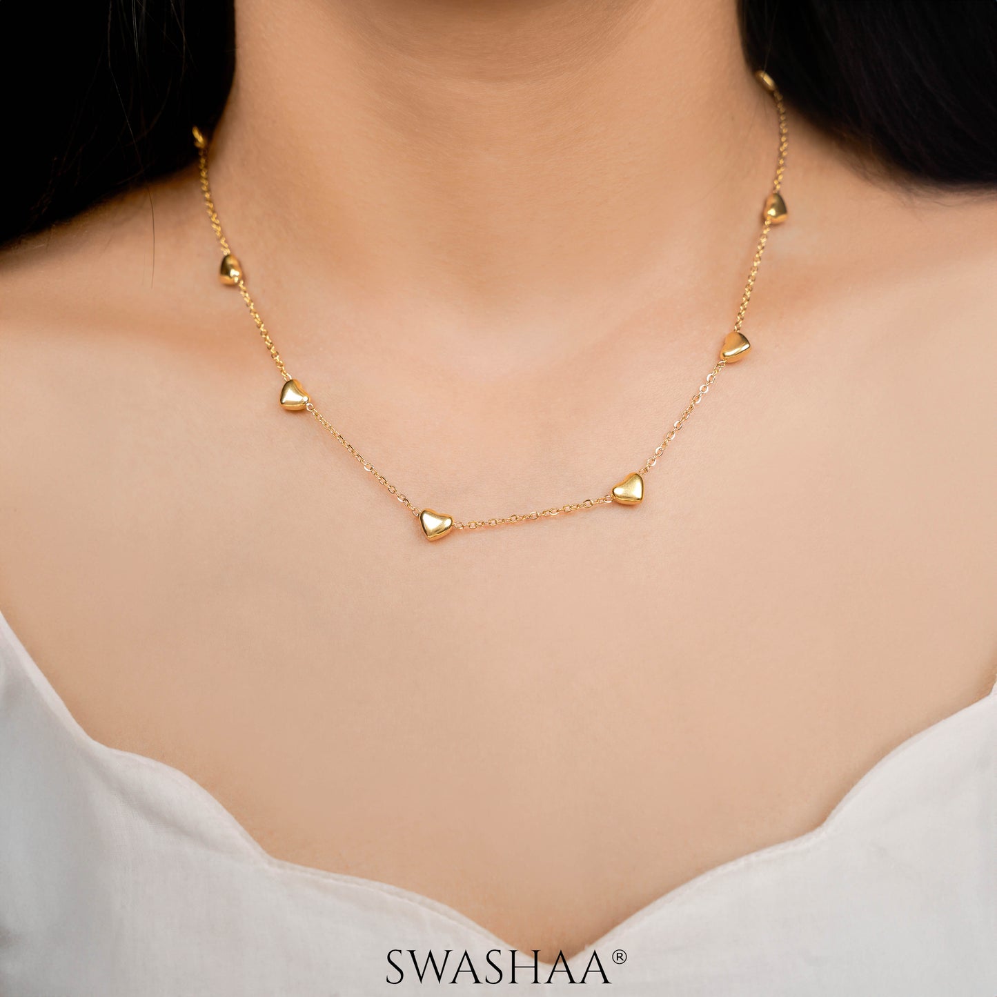 Nyle Heart 18K Gold Plated Necklace