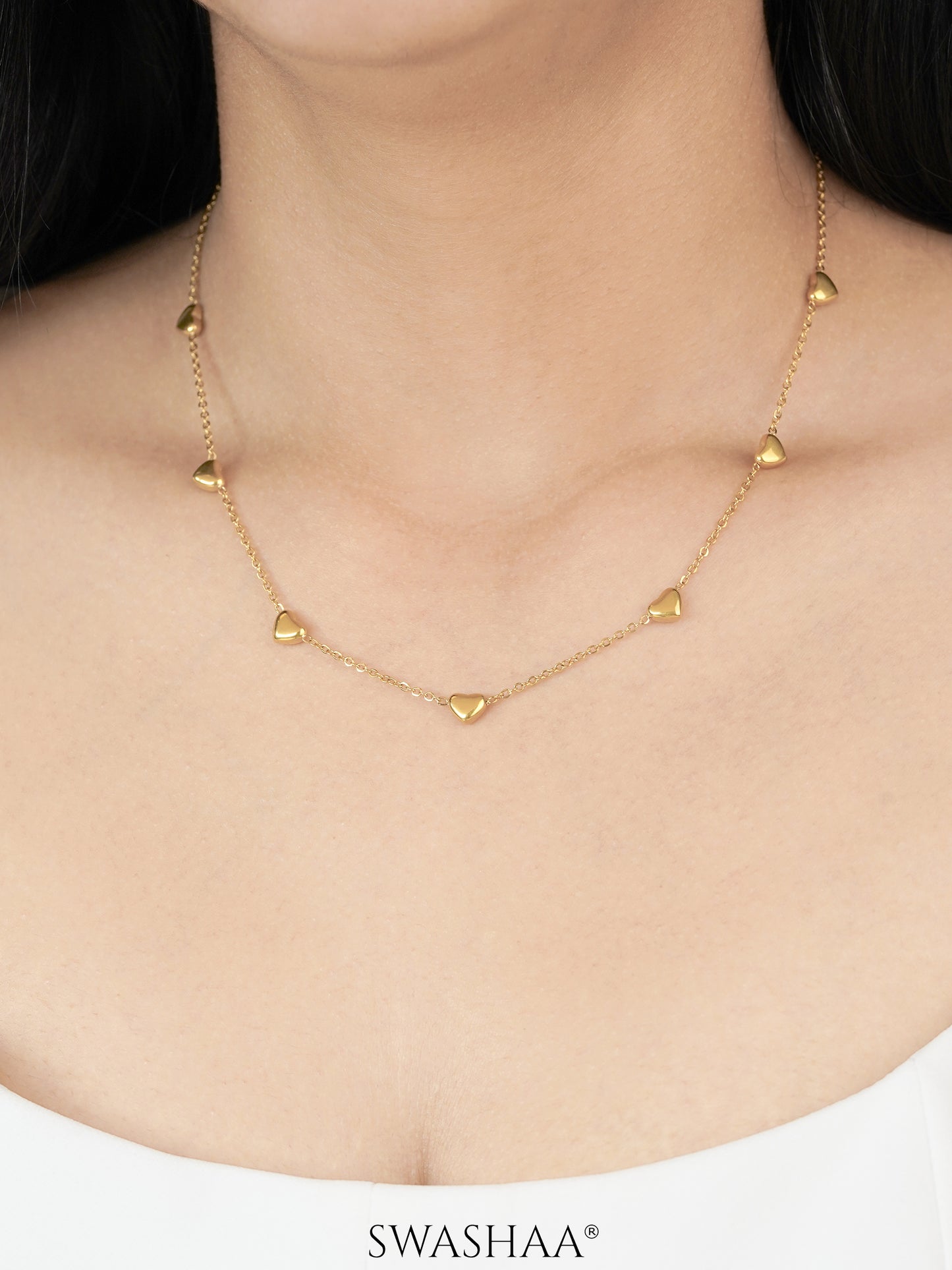 Nyle Heart 18K Gold Plated Necklace